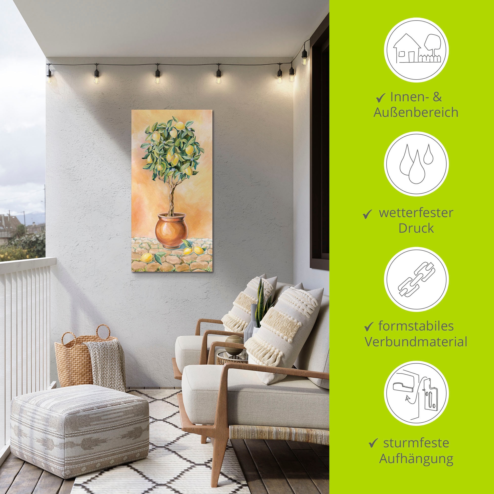 Artland Wandbild »Zitronenbaum I«, Pflanzen, (1 St.), als Alubild, Outdoorbild, Leinwandbild in verschied. Grössen