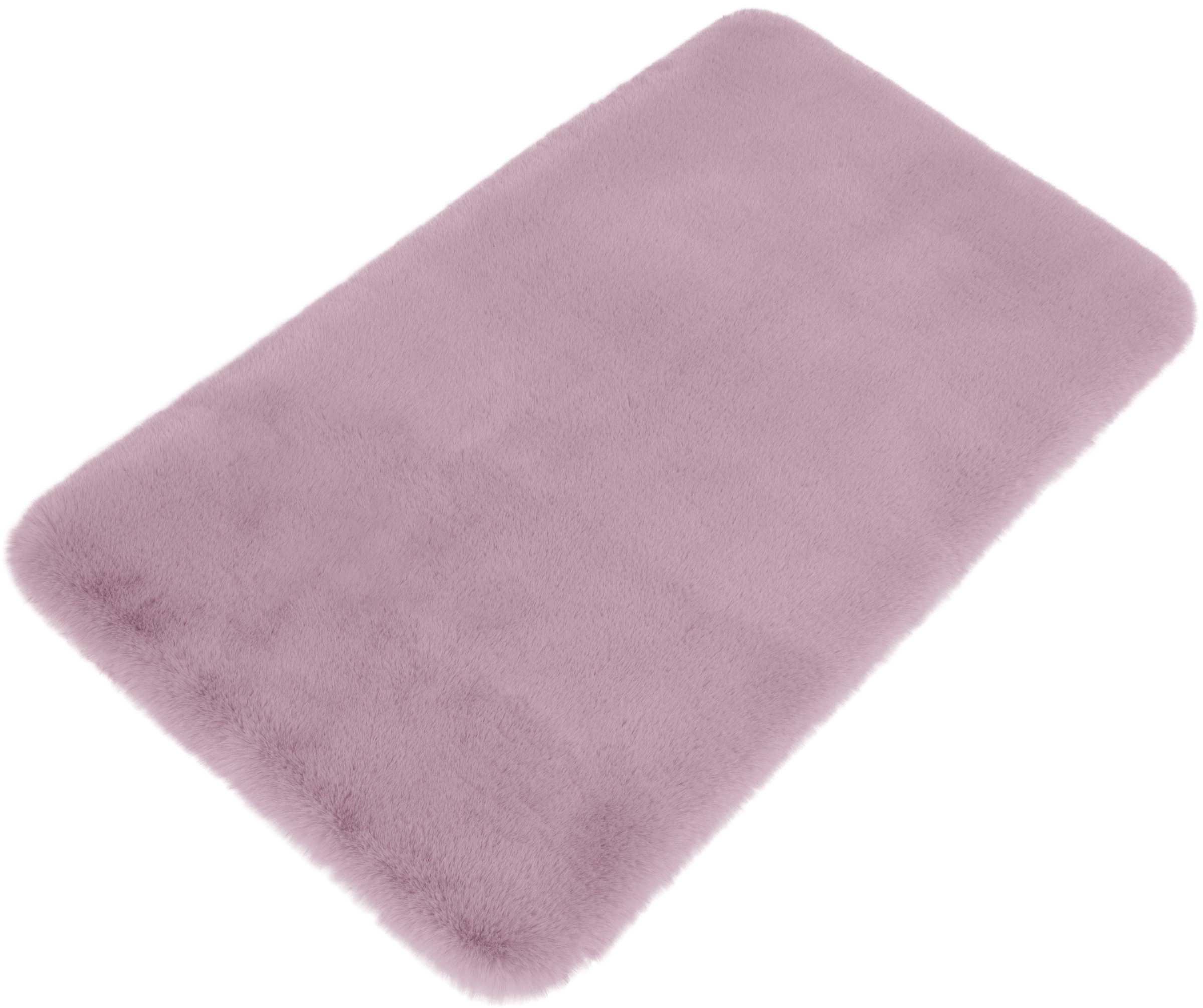 my home Tapis de bain »Rabbit Badematten, Badvorleger, Badezimmer Teppich« Höhe 30 mm Kaninchenfell-Haptik, Badteppich, rechteckig, rund & als 3-tlg. Set