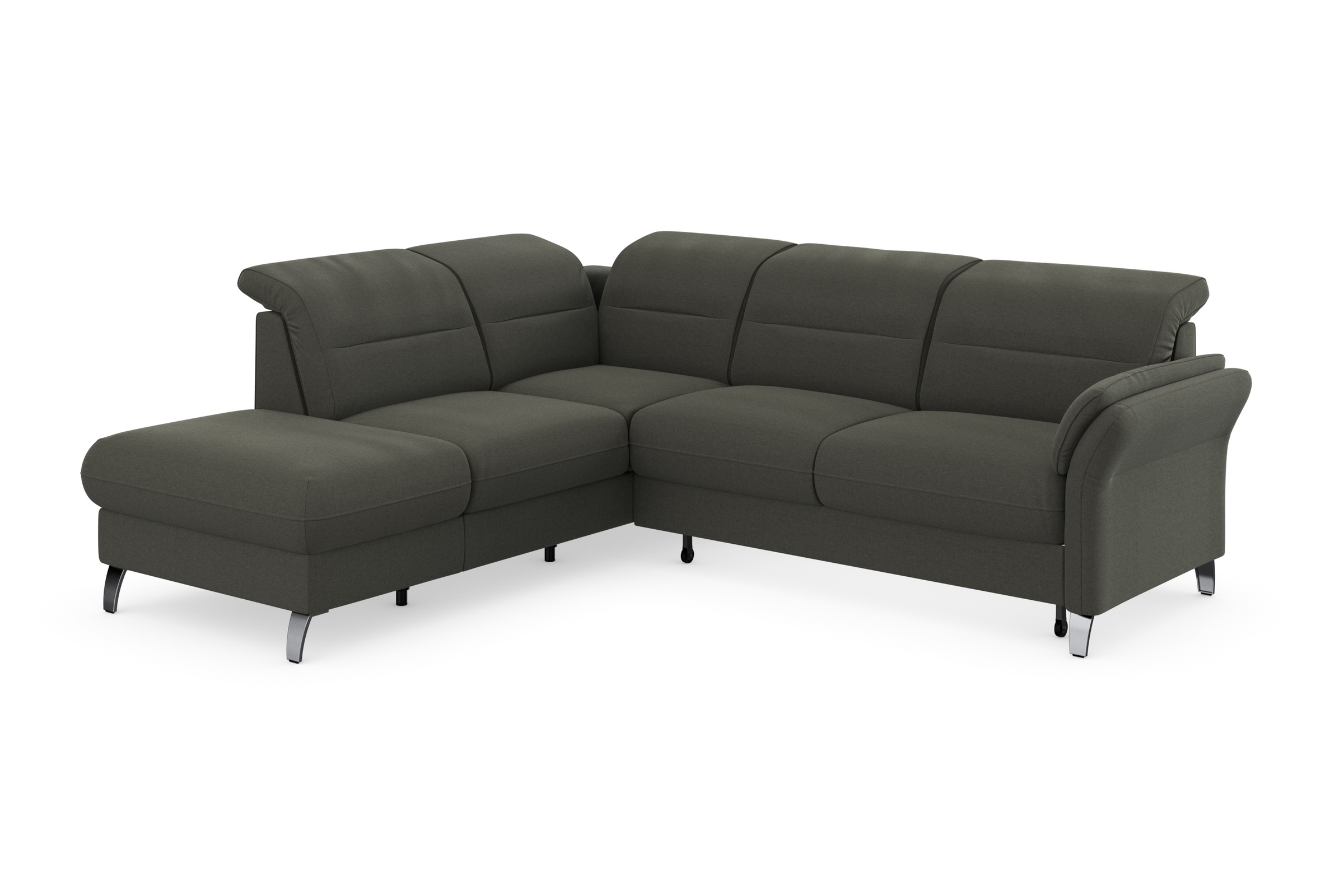 sit&more Ecksofa »Grenoble L-Form mit Federkern«, wahlweise mit Bettfunktion, Bettkasten, Arm- und Kopfteilverstellung