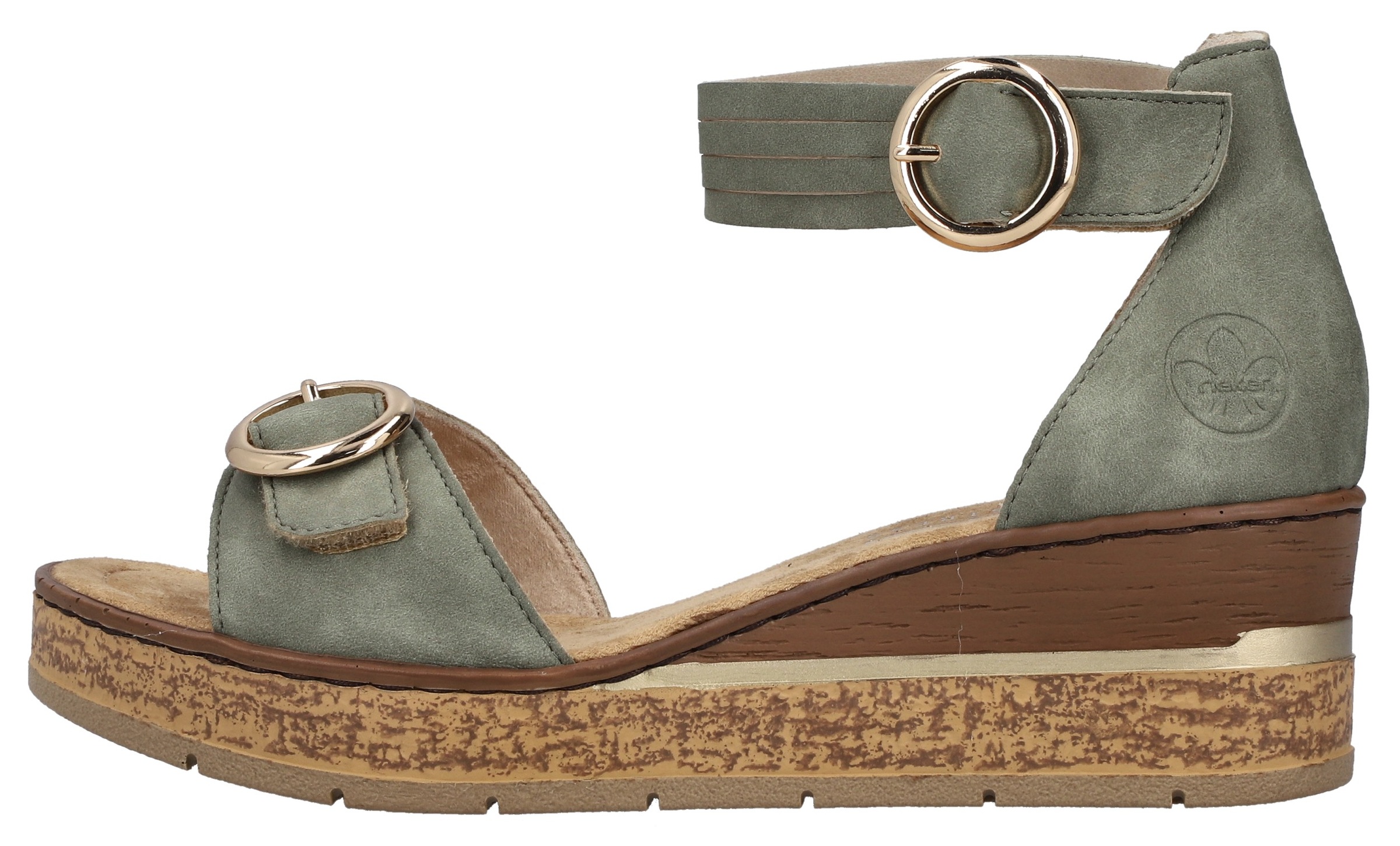 Rieker Sandales compensées  Chaussure d'été, chaussure de vacances, sandale avec bride tendance à la cheville