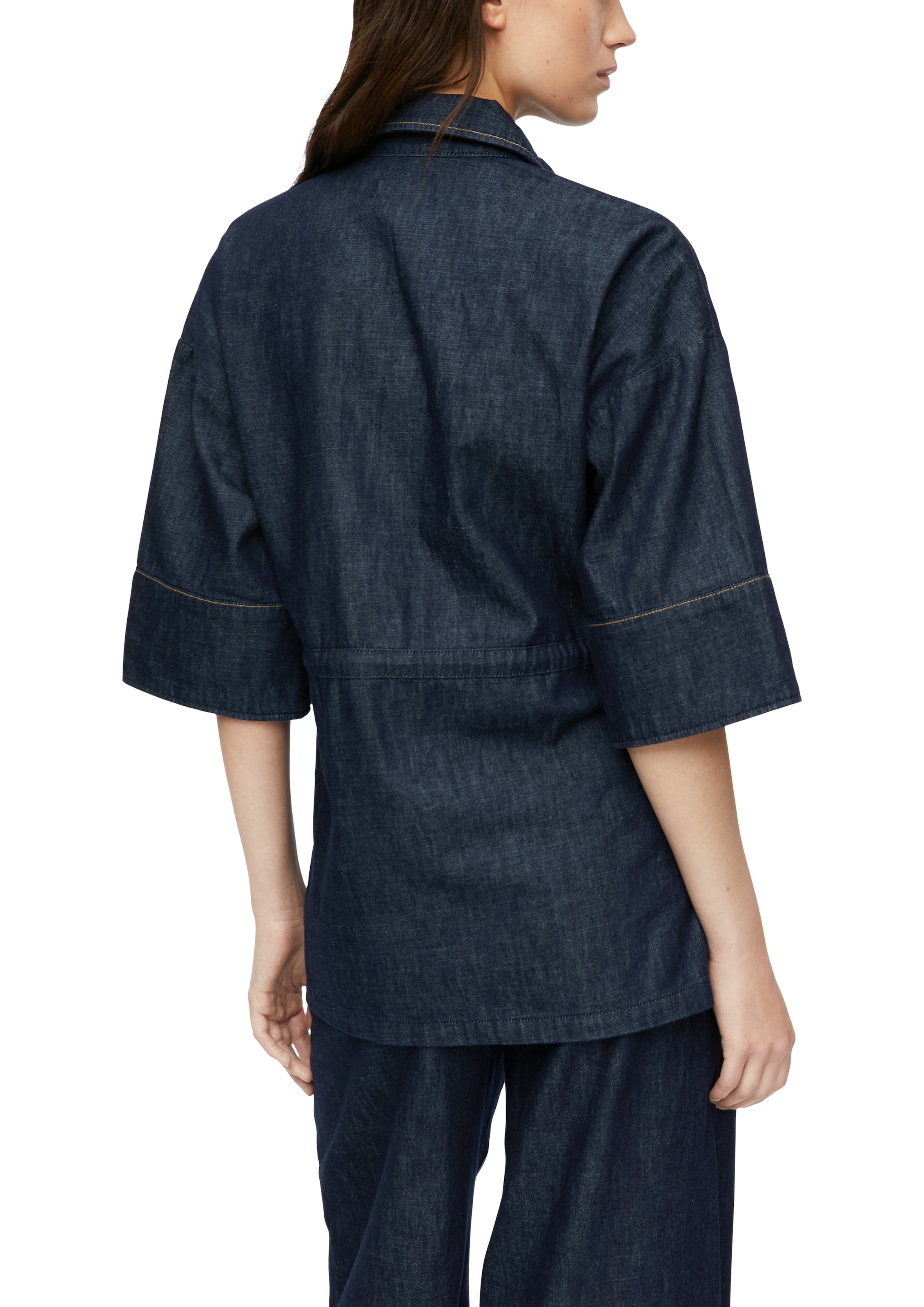 Comma Jeansbluse mit Bindegürtel