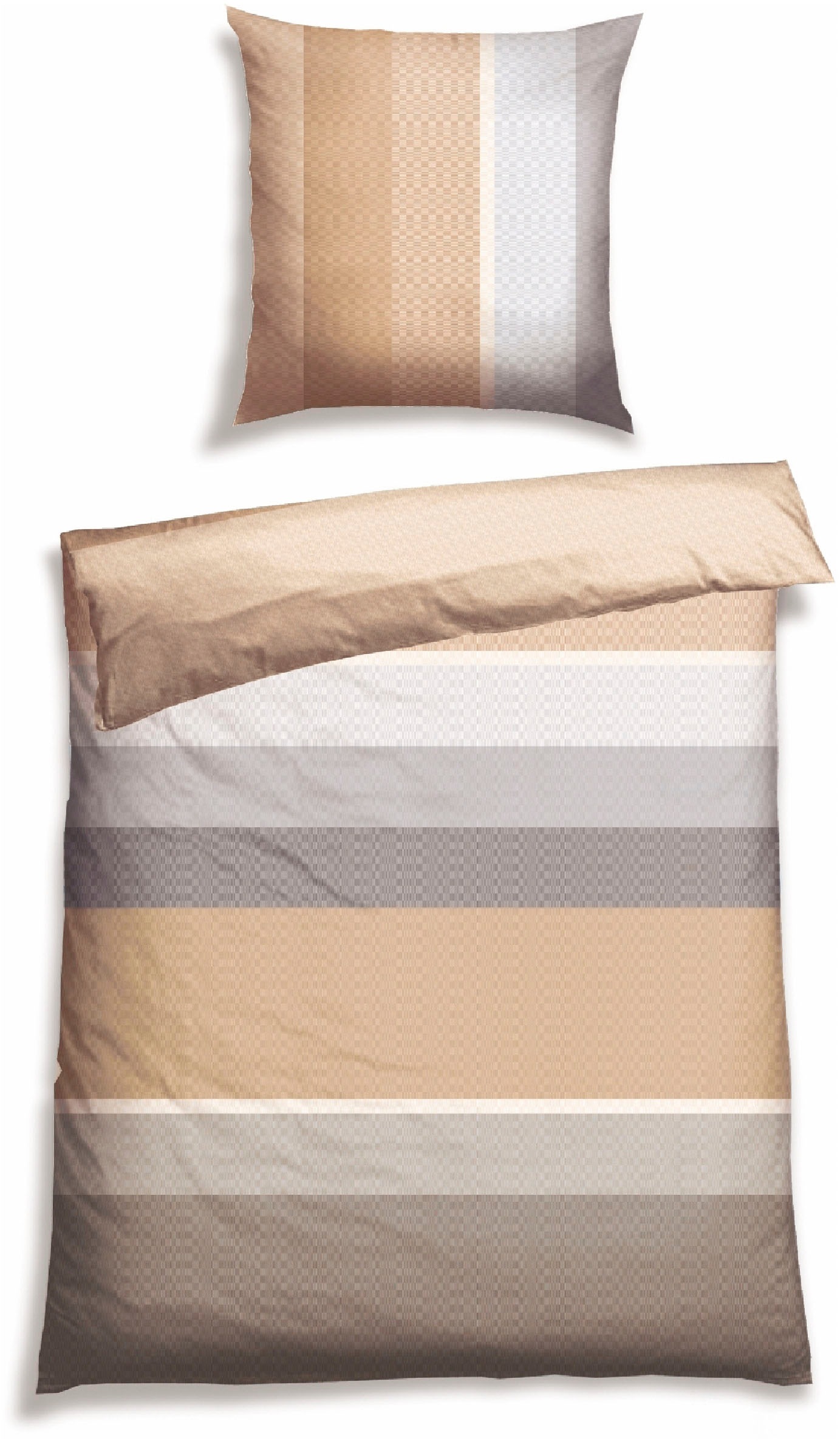 Image of Schiesser Bettwäsche "Endy Stripes aus weicher Baumwolle mit grossen und kleinen Streifen" 2 Stk. Made in Green