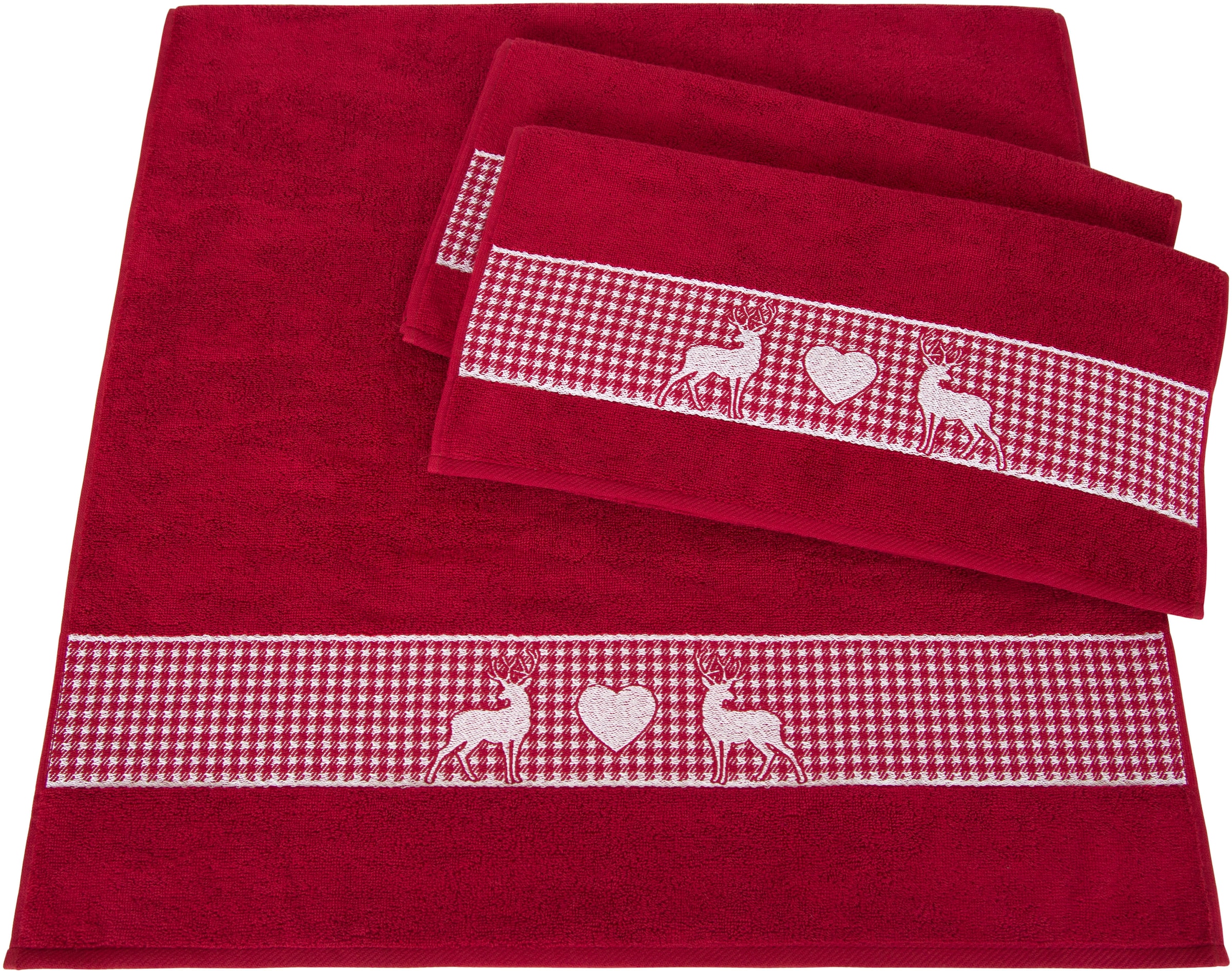 Image of Dyckhoff Handtuch Set "Oktoberfest" Set 3 Stk. Frottier Made in Germany (2 Handtücher, 1 Duschtuch)