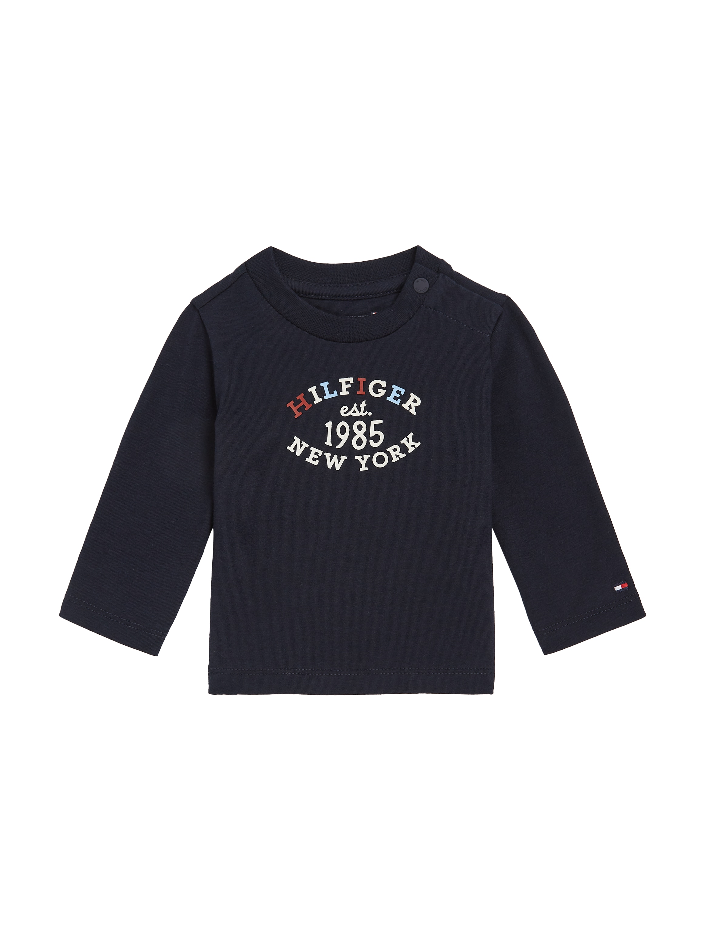 Tommy Hilfiger Langarmshirt »MONOTYPE OVAL REGULAR TEE LS«, Baby bis 2 Jahre mit Logoschriftzug