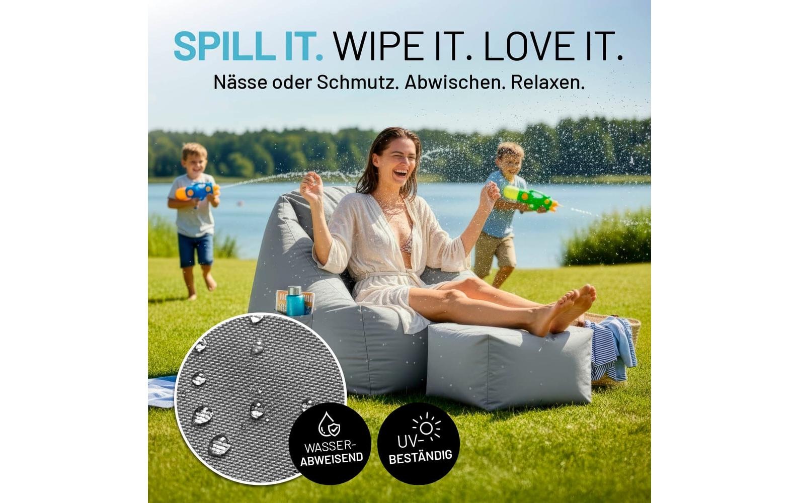 Lumaland Pouf »In-& Outdoor 60 x 45 x 35 cm«