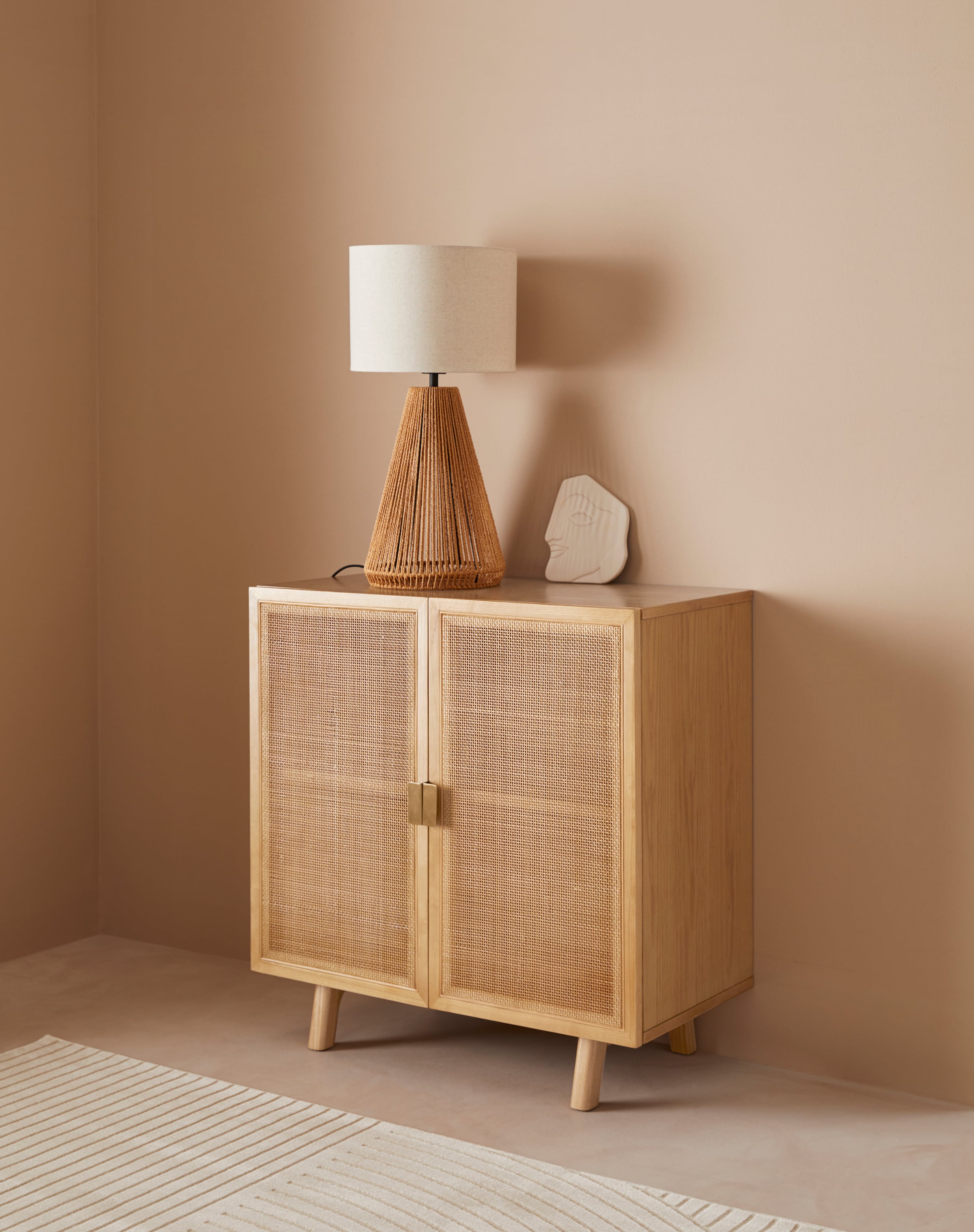 Image of LeGer Home by Lena Gercke Kommode "Lina" TOPSELLER Viel Stauraum, Mit Rattan Einsatz, 2 Innenfächer, teilmassiv