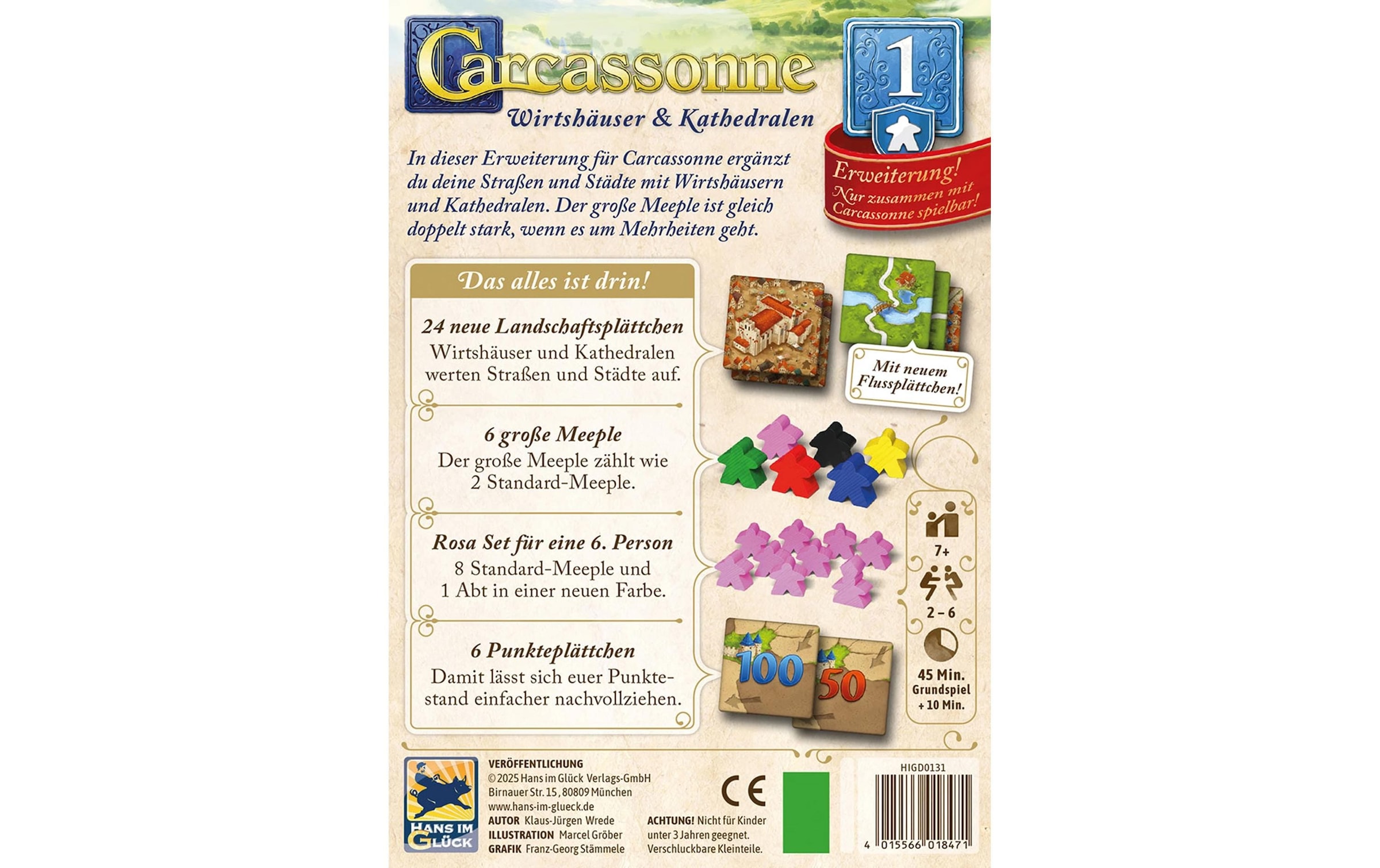 Hans im Glück Spiel »Carcassonne Wirtshäuser und Kathedralen (d)«