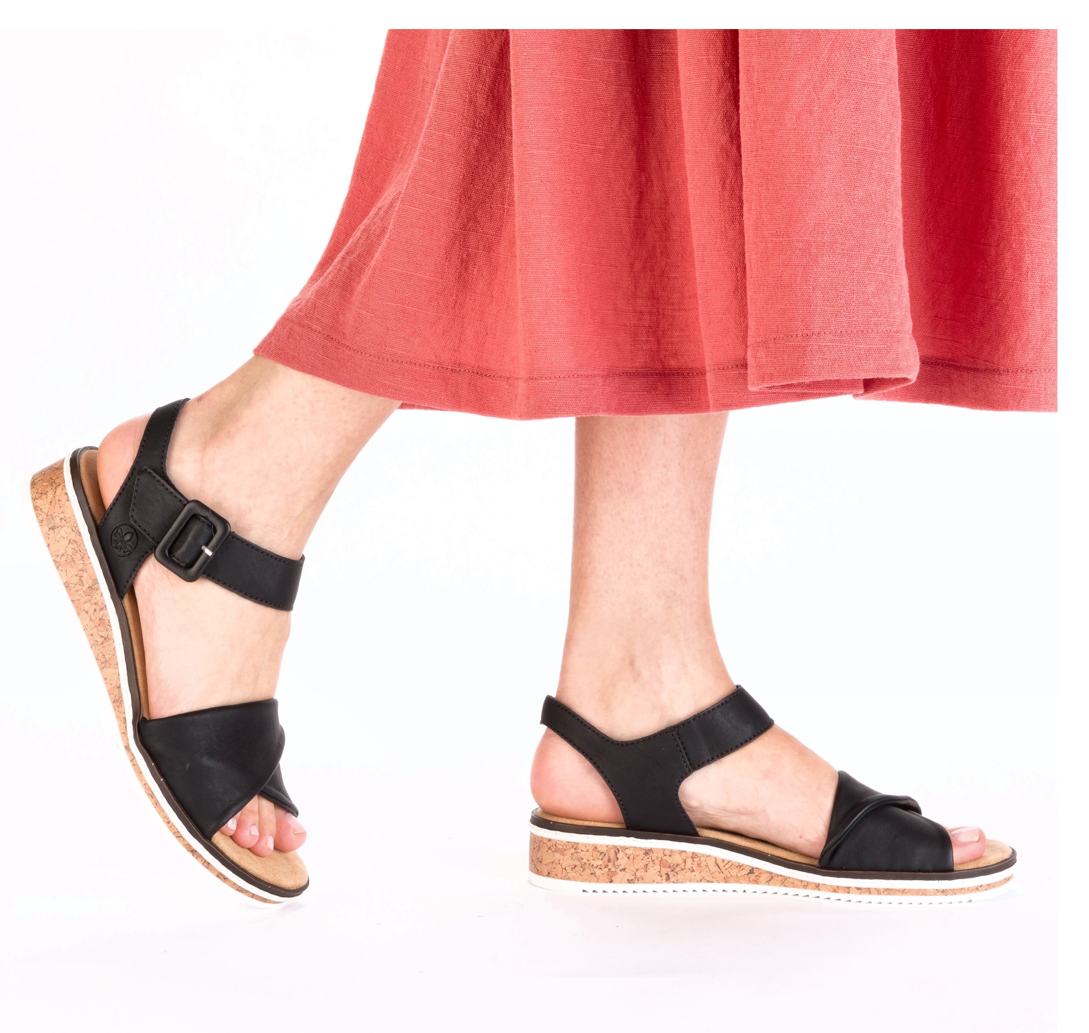 Rieker Sandalette  Keilsandale, Sommerschuh, Urlaubsschuh mit Klettriemchen