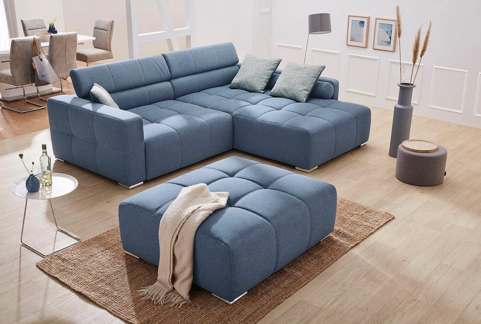 Jockenhöfer kaufen Kopf- Gruppe im und Rückenteilverstellung bzw. Ecksofa Big-Sofa-Style, Zierkissen mit »Salerno«,