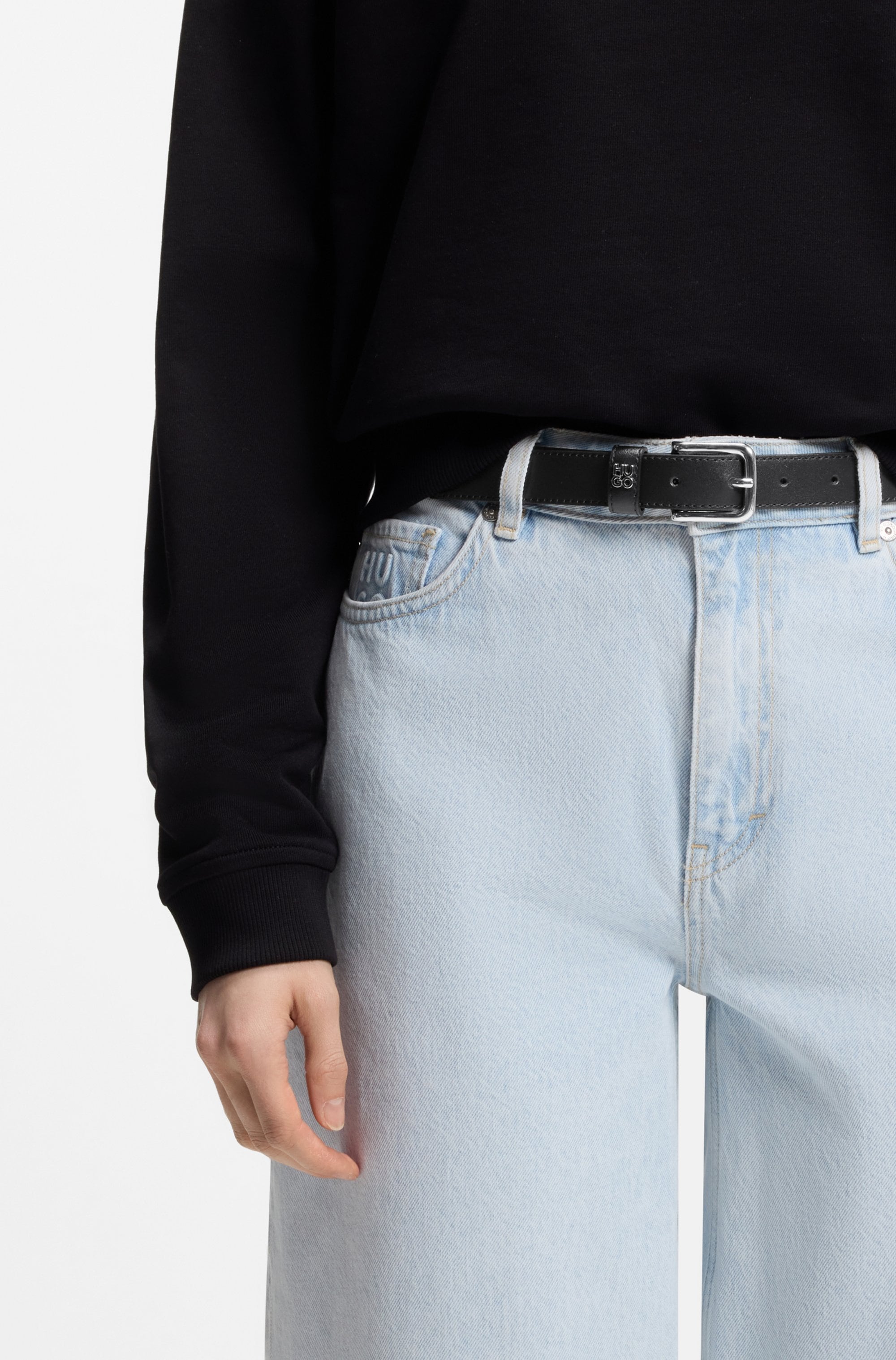 HUGO Ceinture en cuir »Tina HU-GO« mit Logo-Pin