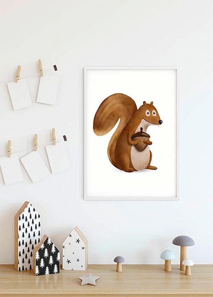 Image of Komar Bild "Cute Animal Squirrel" Tiere 1 Stk. tlg. Wandbild zur Dekoration - ohne Rahmen