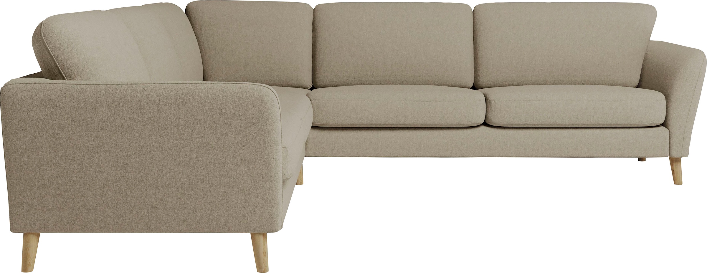 Home affaire Ecksofa »MARSEILLE 278/278 cm, L-Form,«, gleichschenklig, aus Eiche-Massivholz Beinen, verschiedene Bezüge