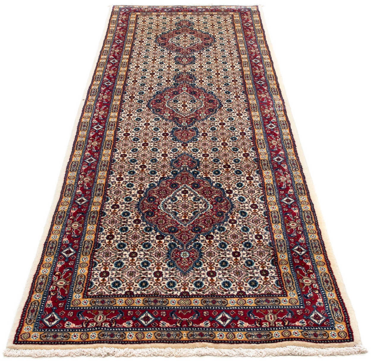 Image of morgenland Hochflor-Läufer »Moud Medaillon Beige 293 x 81 cm«, rechteckig, 1 mm Höhe, Unikat mit Zertifikat bei Ackermann Versand Schweiz