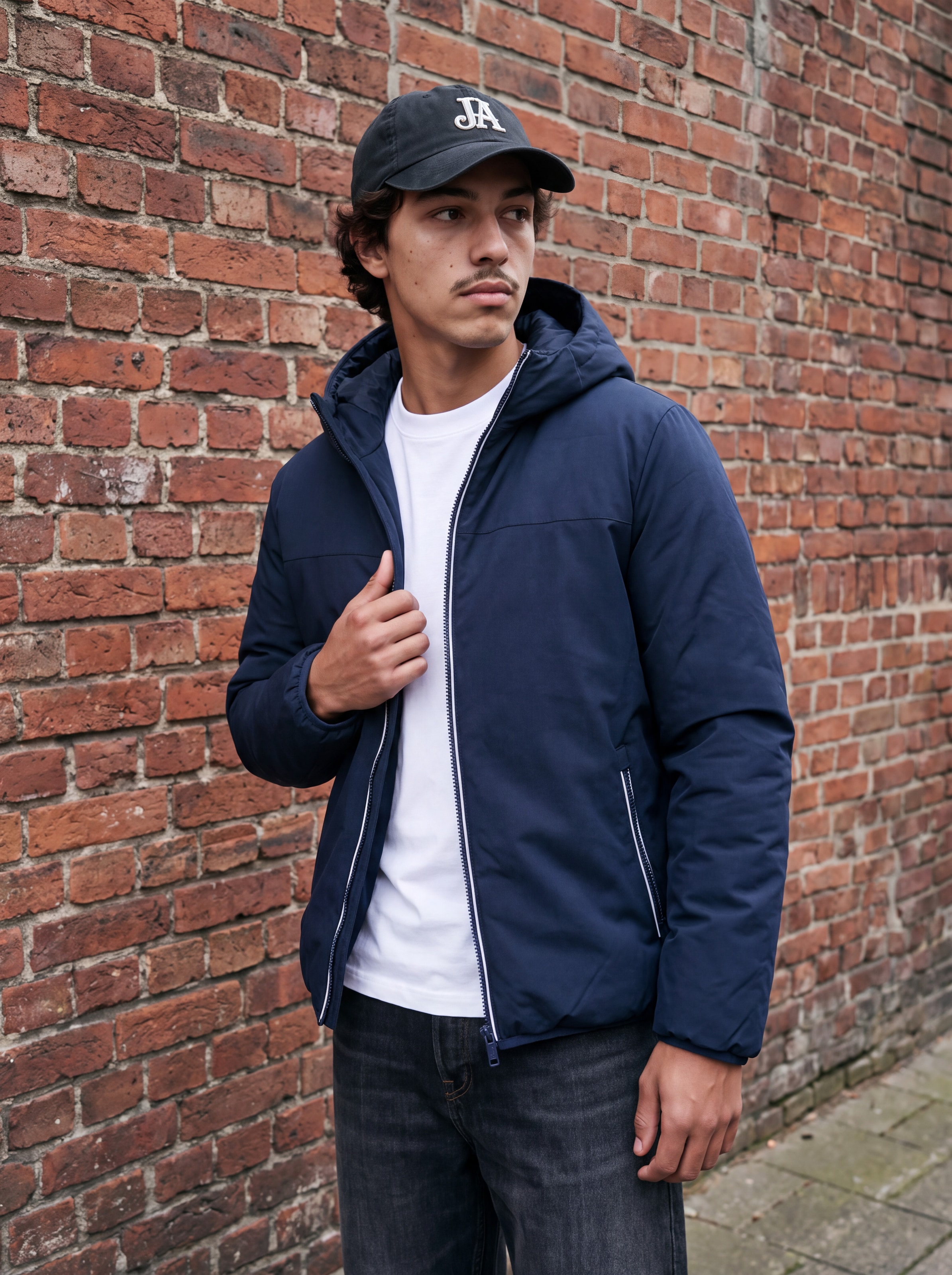 Jack & Jones Veste courte »JJEBROOKLYN REVERSIBLE JACKET SN« avec capuche fibre synthétique, coupe régulière