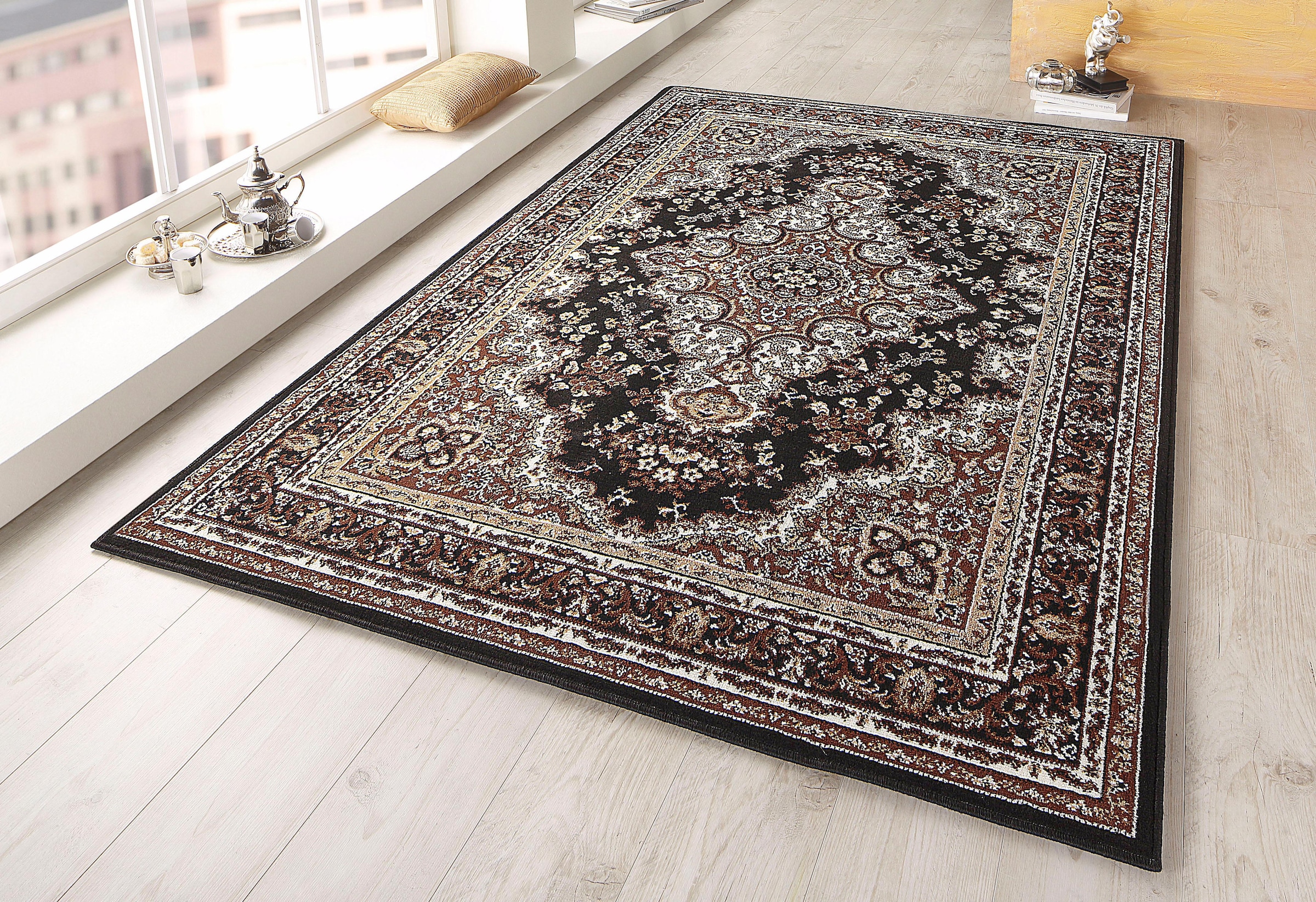 Home affaire Teppich »Oriental, Made in Belgium«, rechteckig, 7 mm Höhe, Orient-Optik, mit Bordüre, Teppich, Kurzflor, Weich, Kundenliebling