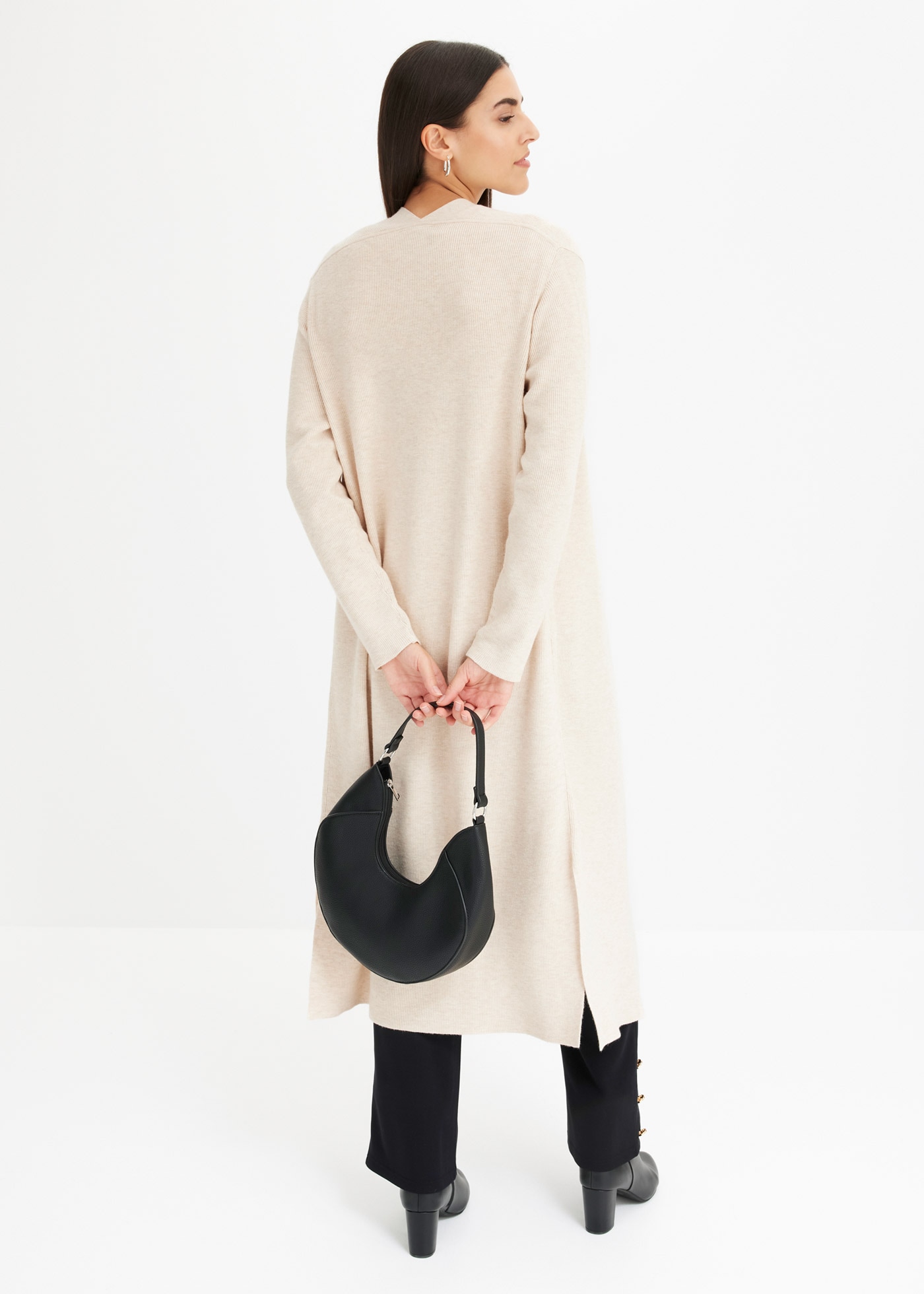 bonprix Cardigan long 1 Oversize-Passform, eleganter Stil, ohne Verschluss