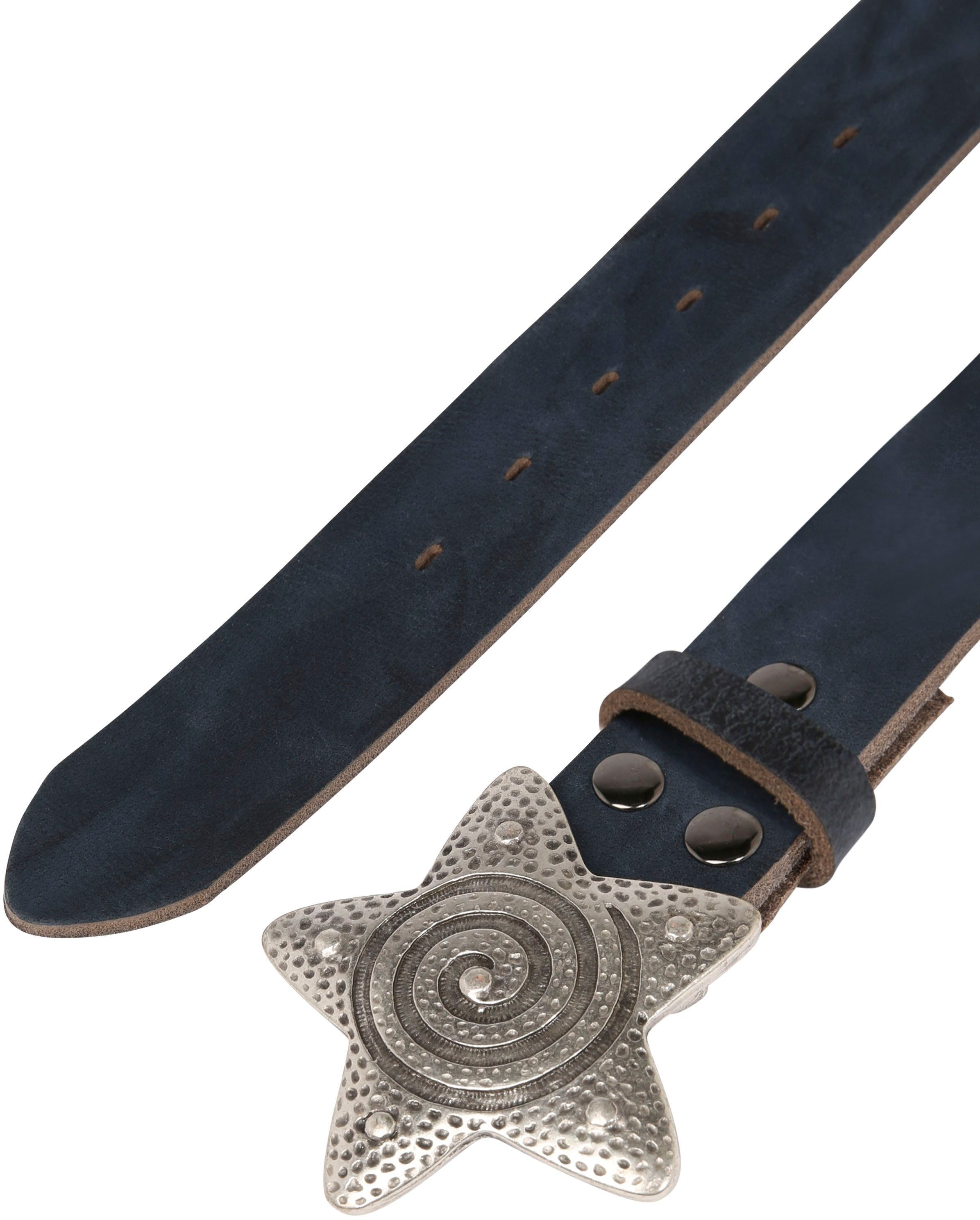 Rettungsring Gürtel Ceinture en cuir , mit gehämmerter Stern-Schliesse