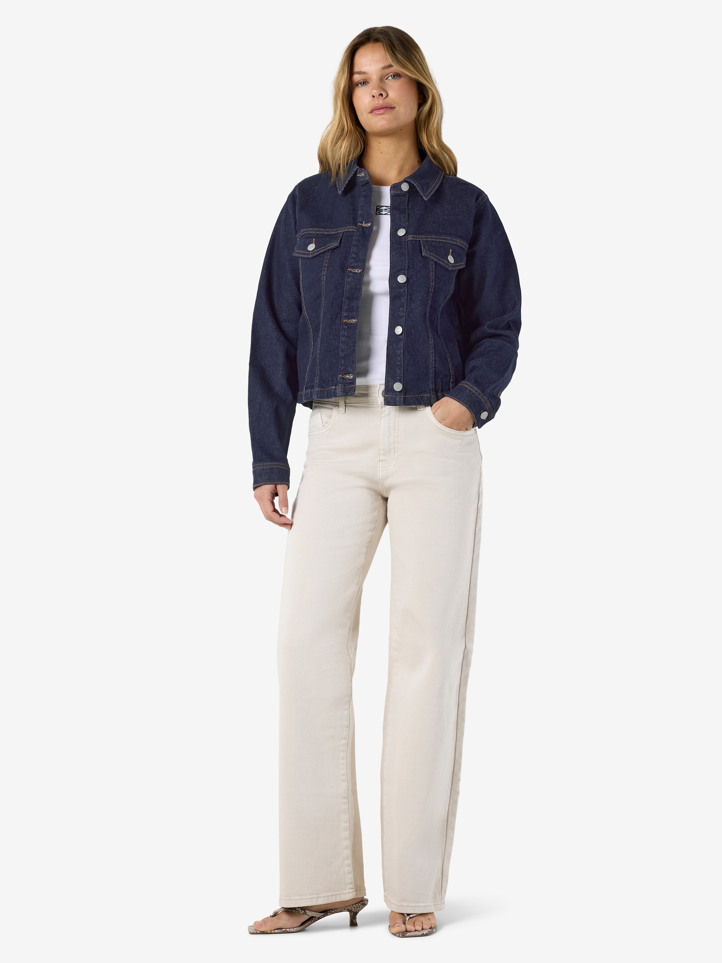Noisy may Veste en jean »NMYOLANDA SHELLY LS JACKET« mélange de coton