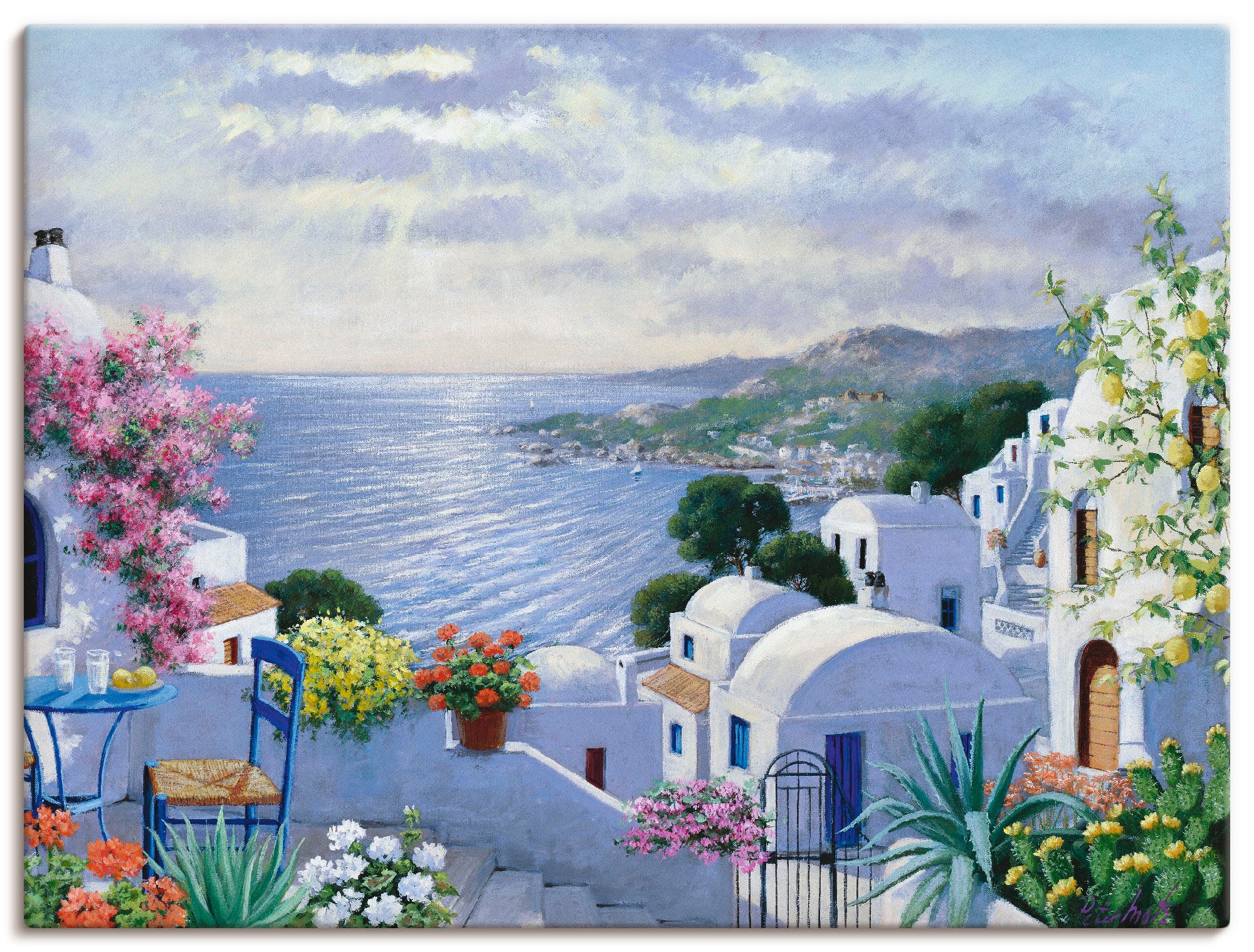 Image of Artland Wandbild »Funkelndes Griechenland«, Gewässer, (1 St.), in vielen Grössen & Produktarten -Leinwandbild, Poster, Wandaufkleber / Wandtattoo auch für Badezimmer geeignet bei Ackermann Versand Schweiz