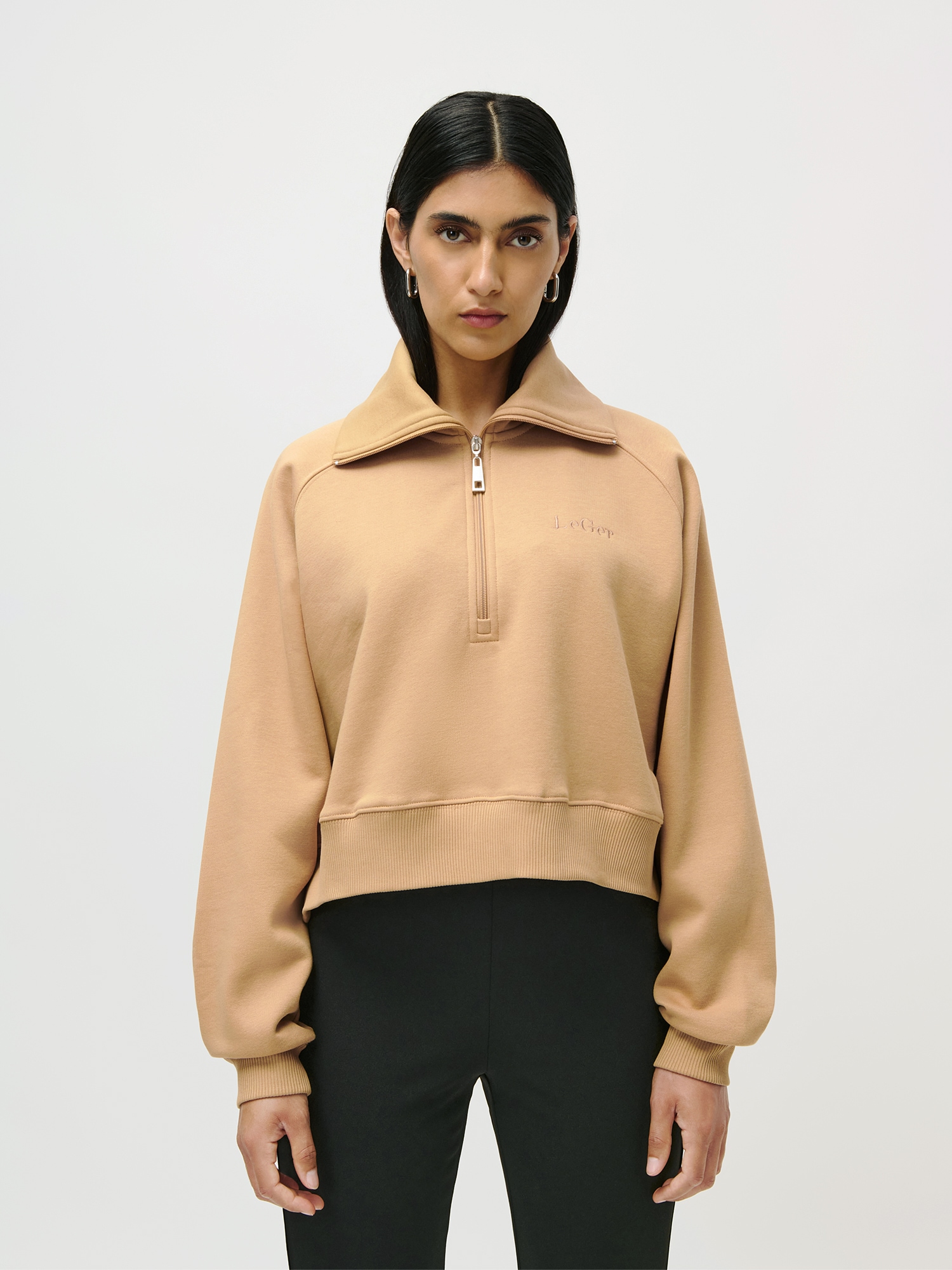 Image of LeGer Sweatshirt "Meret, LeGer by Lena Gercke", cropped, mit Stehkragen