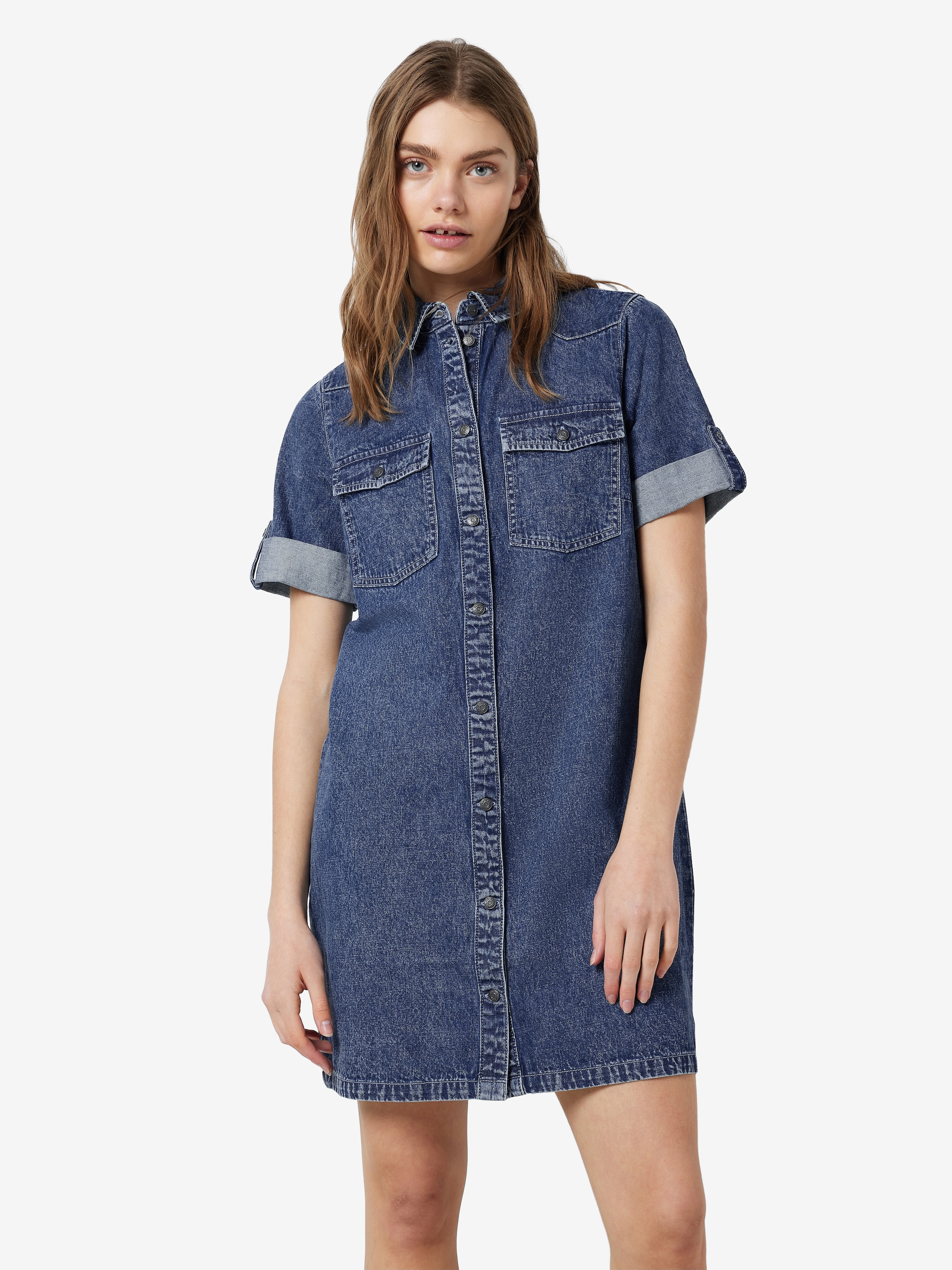 Image of Noisy may Jeanskleid "NMNEW SIGNE S/S DENIM DRESS WG002MB NOOS" Brusttaschen