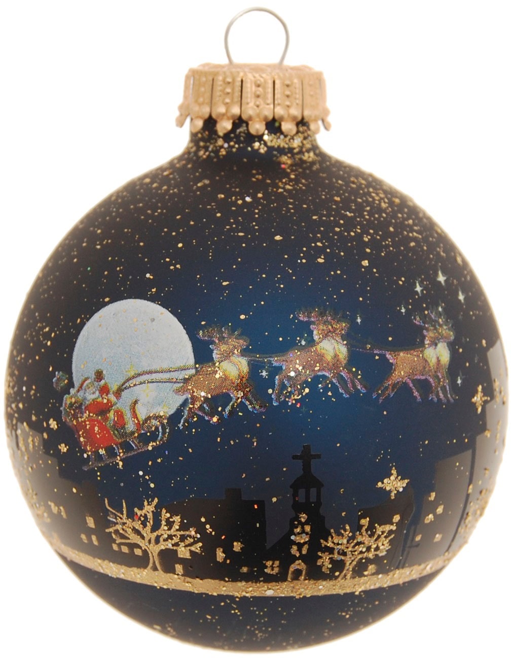 Krebs Glas Lauscha Weihnachtsbaumkugel »Midnight before Christmas« Weihnachtsdeko, Christbaumschmuck, Christbaumkugeln aus Glas