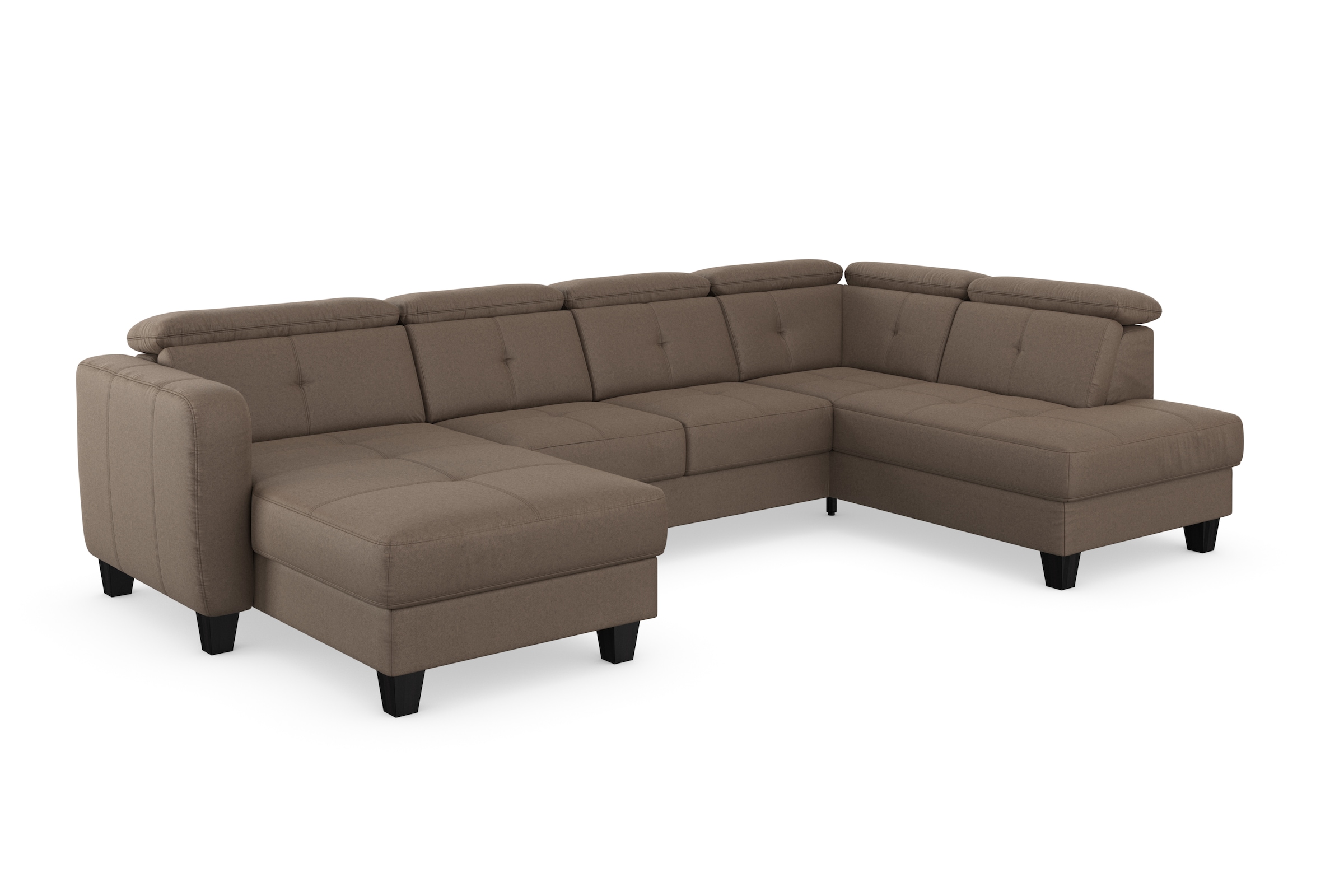 sit&more Wohnlandschaft »Belluci U-Form«, Kopfteilverstellung und Federkern, wahlweise mit Bettfunktion