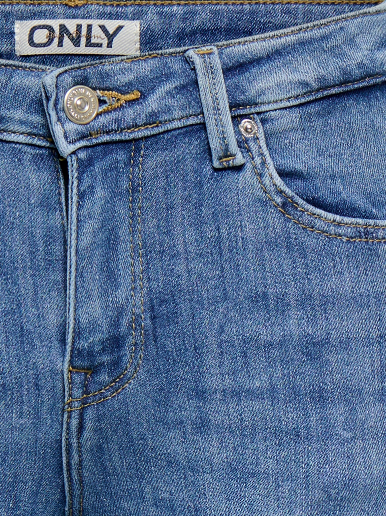 ONLY Jeans skinny »ONLPOWER MID SK PUSHUP KNEE CUT DNM« mit Destroyed Detail