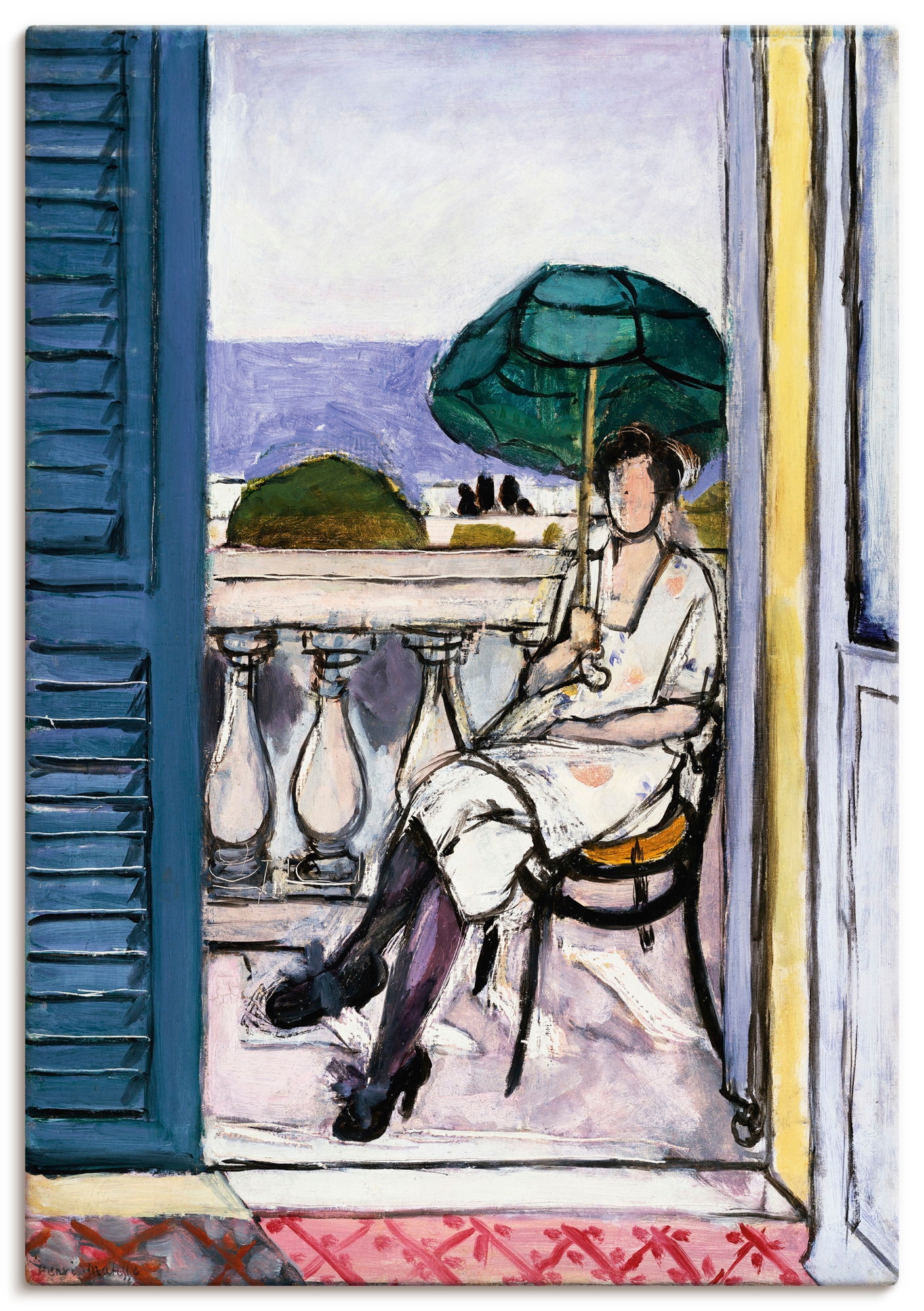 Image of Artland Wandbild "Frau auf einem Balkon. 1919-20" Bilder von Frauen 1 Stk. tlg. als Alubild, Leinwandbild, Poster, Wandaufkleber in verschied. Grössen