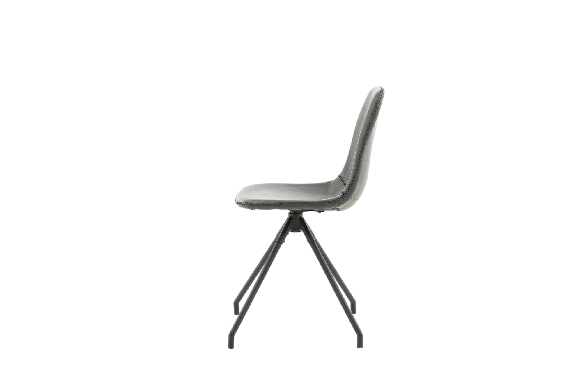 Venture Home Chaise de salle à manger »Polar, 2er-Set drehbare Esszimmerstühle in Schwarz-PU, mit Steppung« () 2 cuischaise pivotante, aspect cuir, pieds en métal, coutures décoratives, élégant