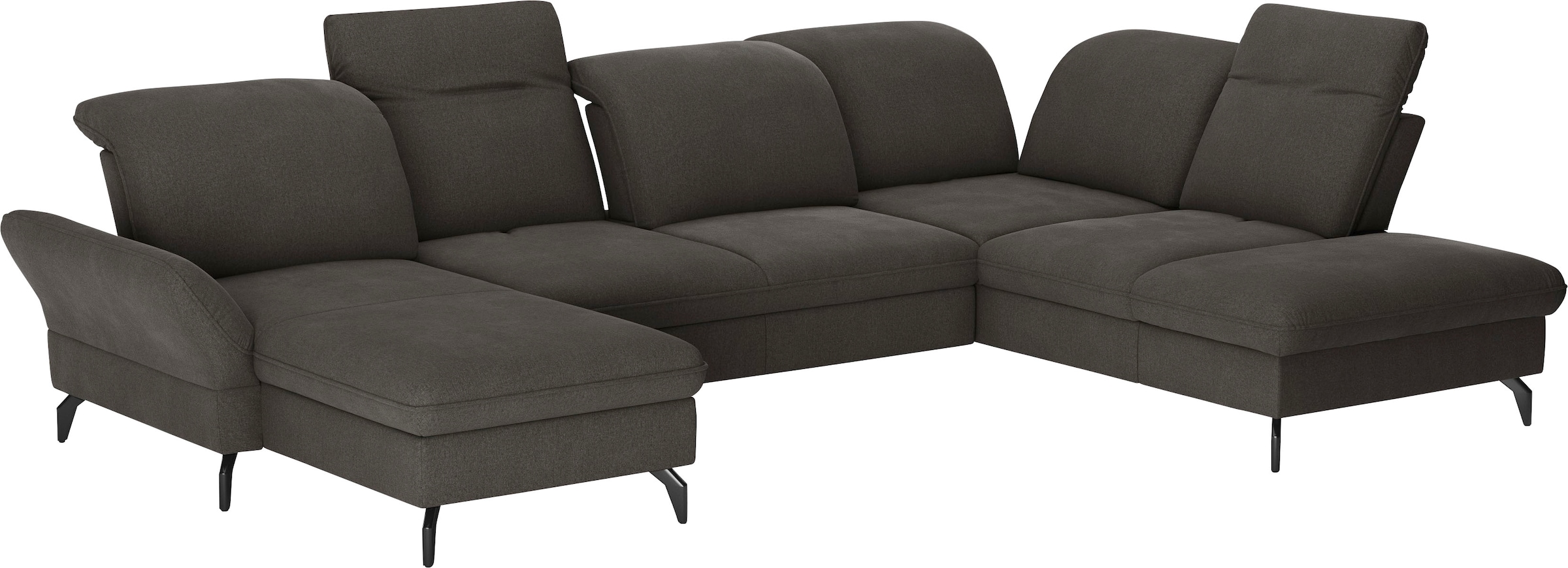 sit&more Wohnlandschaft »Leandro U-Form«, Wahlweise mit Bett-, Kopfteil - und Armlehnfunktion, sowie Bettkasten