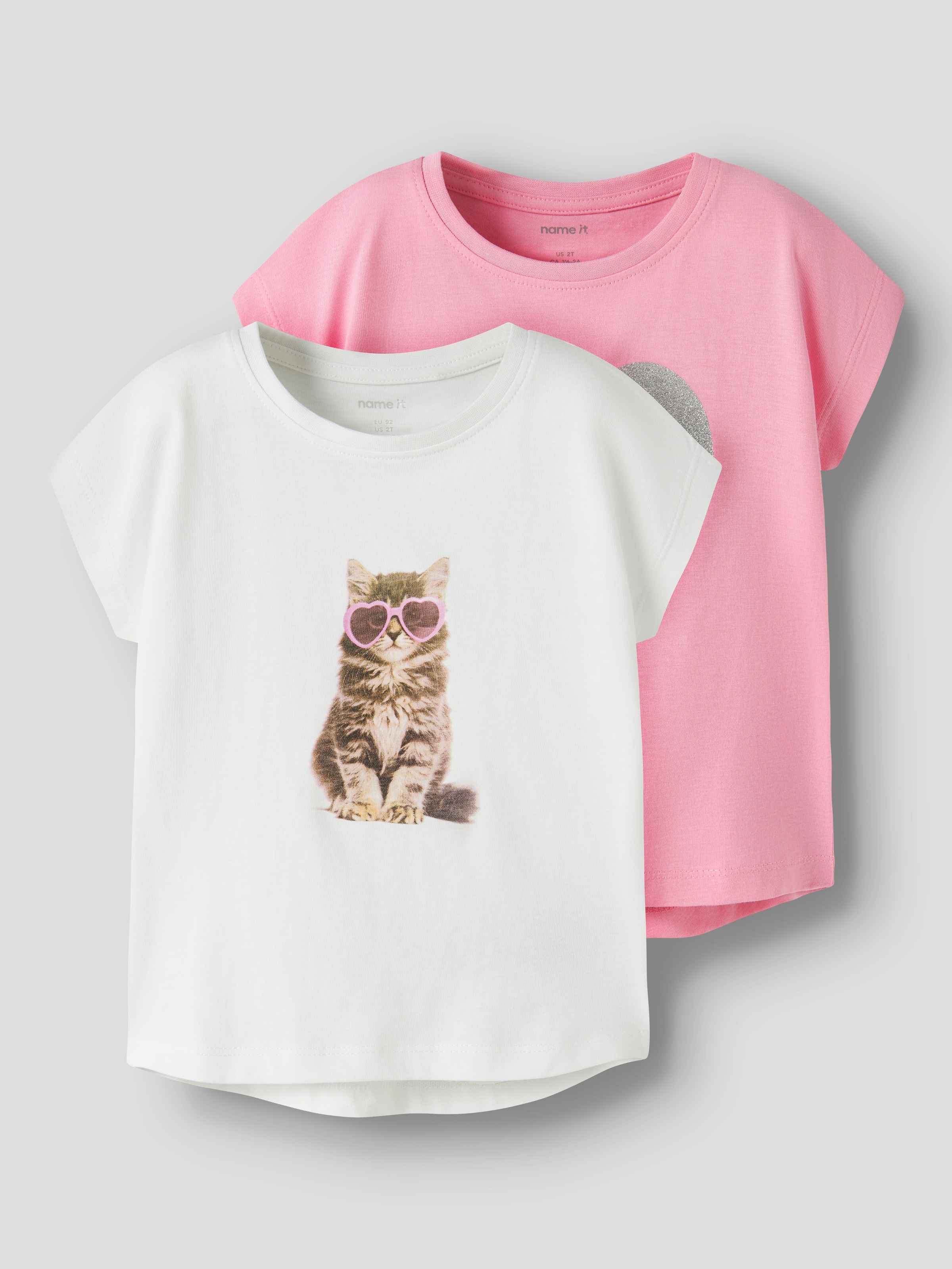 Image of Name It T-Shirt "NMFVOTIA 2P CAPSL TOP" Packung, 2 Baumwolle, loose fit