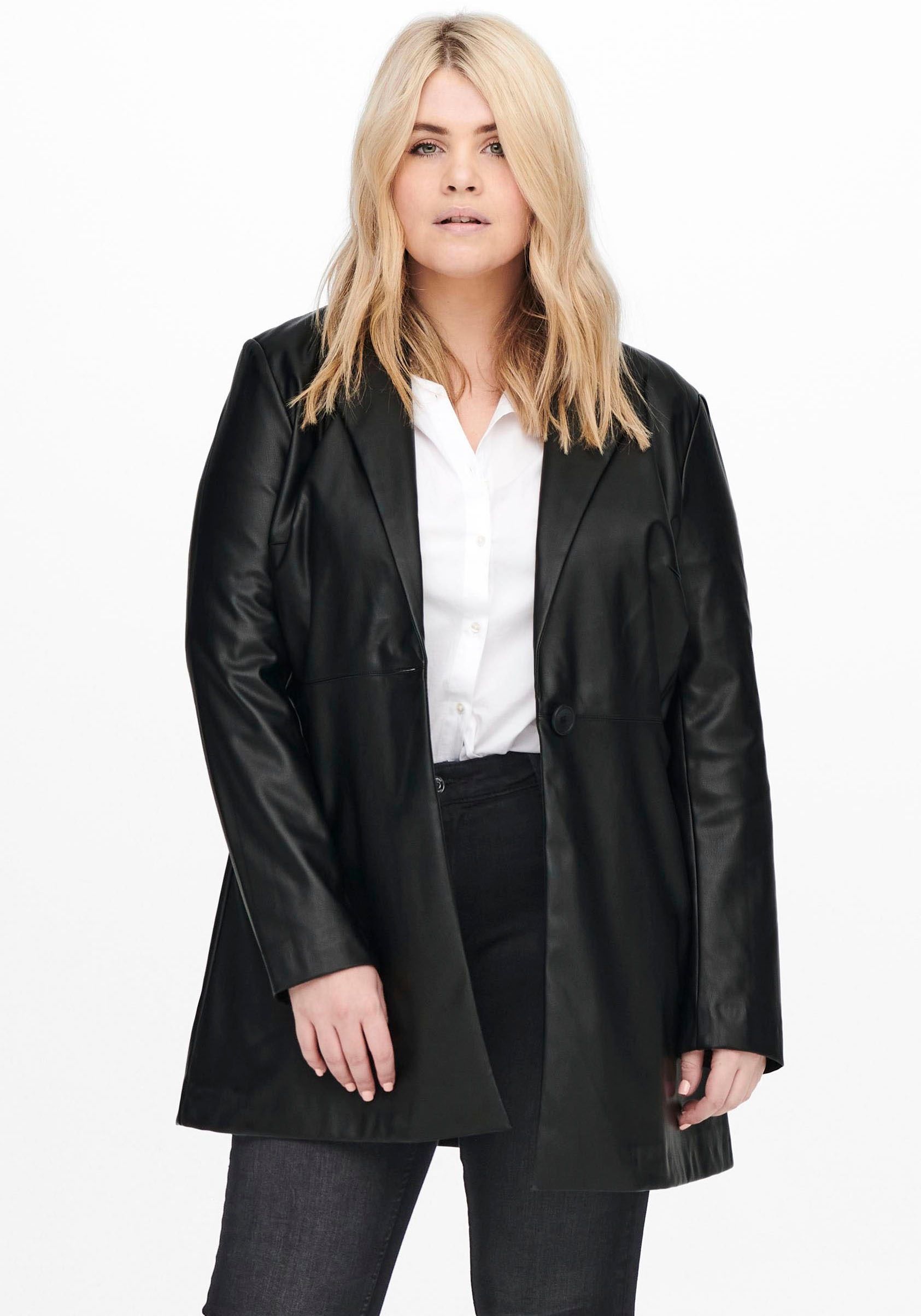 Image of ONLY CARMAKOMA Lederimitatmantel »CARSARAMY«, aus Lederimitat bei Ackermann Versand Schweiz