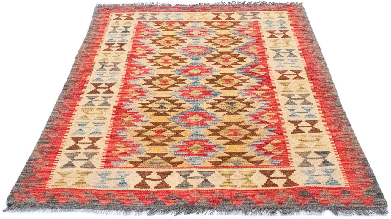 Image of morgenland Wollteppich »Kelim Afghan Teppich handgewebt rot«, rechteckig, 4 mm Höhe, Kurzflor bei Ackermann Versand Schweiz