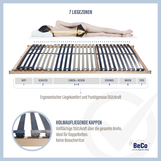Beco Lattenrost »Dura Flex LR-K«, (1 St.), 7 Zonen, ideal für Doppelbetten,  BLAUER ENGEL zertifiziert kaufen