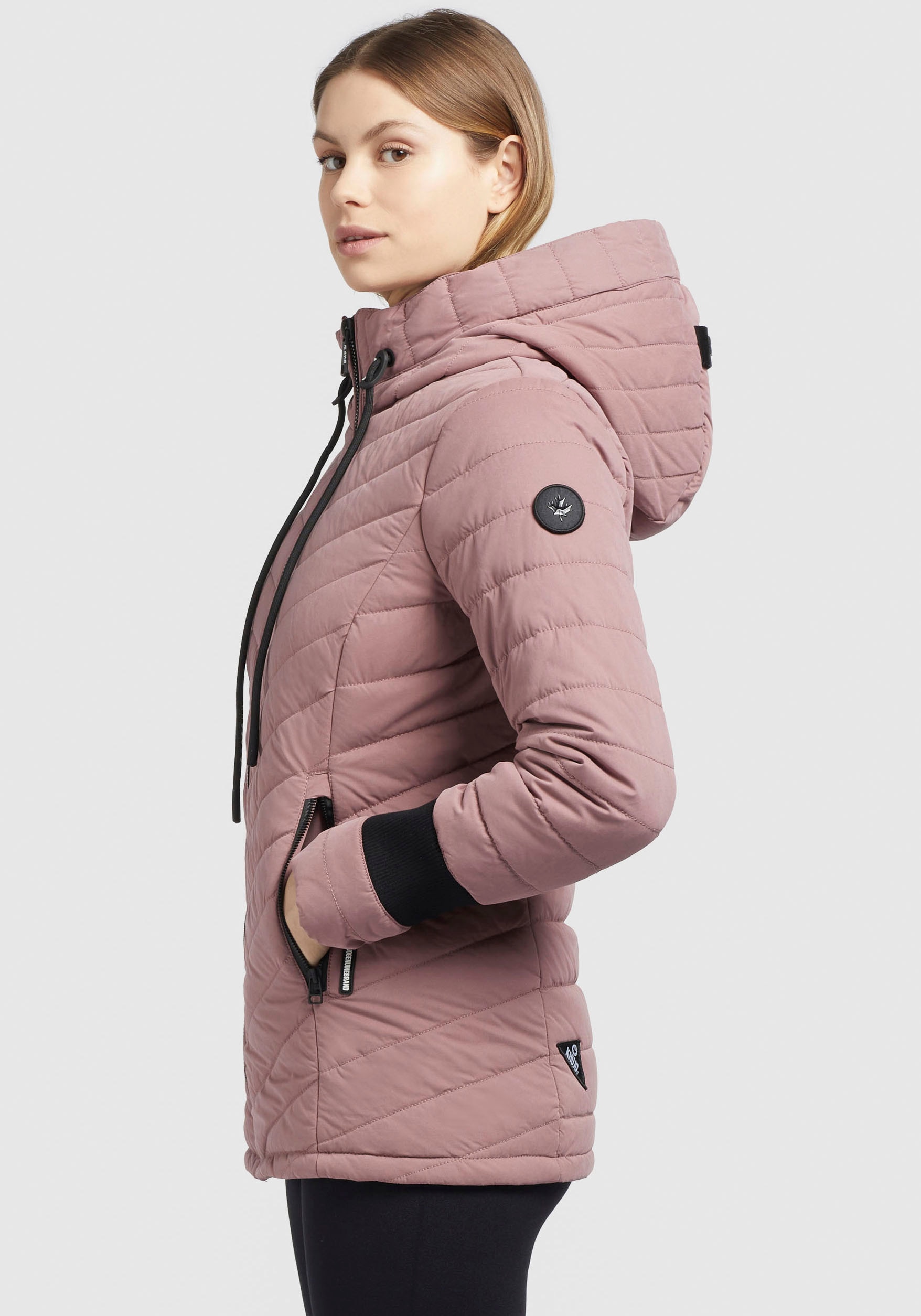 khujo Steppjacke »PATT2 PEACHED«, mit Kapuze, mit kontrastfarbigen Details