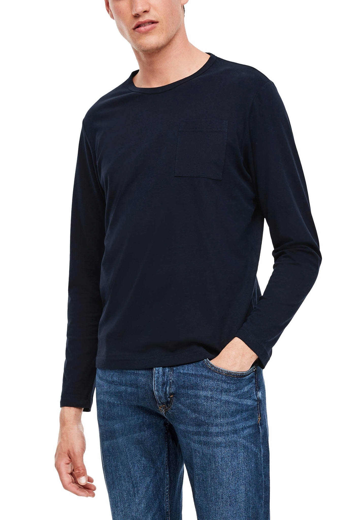 Image of s.Oliver Langarmshirt, mit Brusttasche bei Ackermann Versand Schweiz