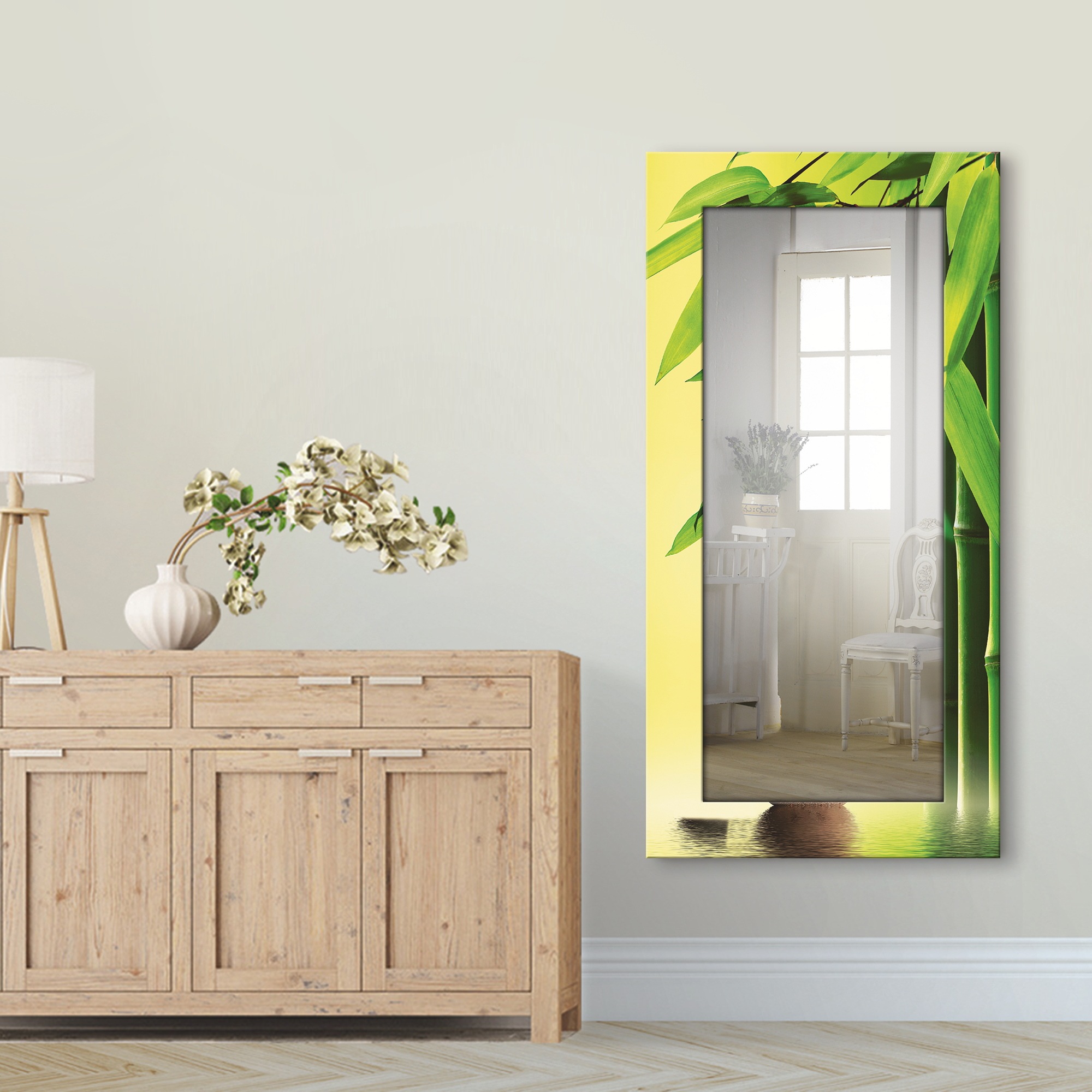 Image of Artland Dekospiegel »Spa Stillleben«, gerahmter Ganzkörperspiegel mit Motivrahmen, geeignet für kleinen, schmalen Flur, Flurspiegel, Mirror Spiegel gerahmt zum Aufhängen bei Ackermann Versand Schweiz