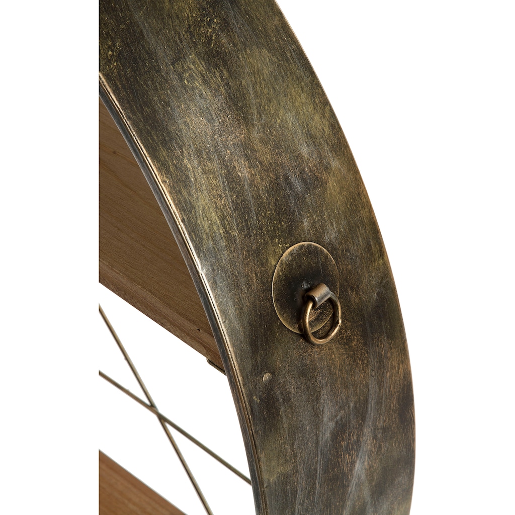my Flair Wandregal »Graeco«, Holz & Metall, Runde Form, 2 Ablageböden, fertig montiert