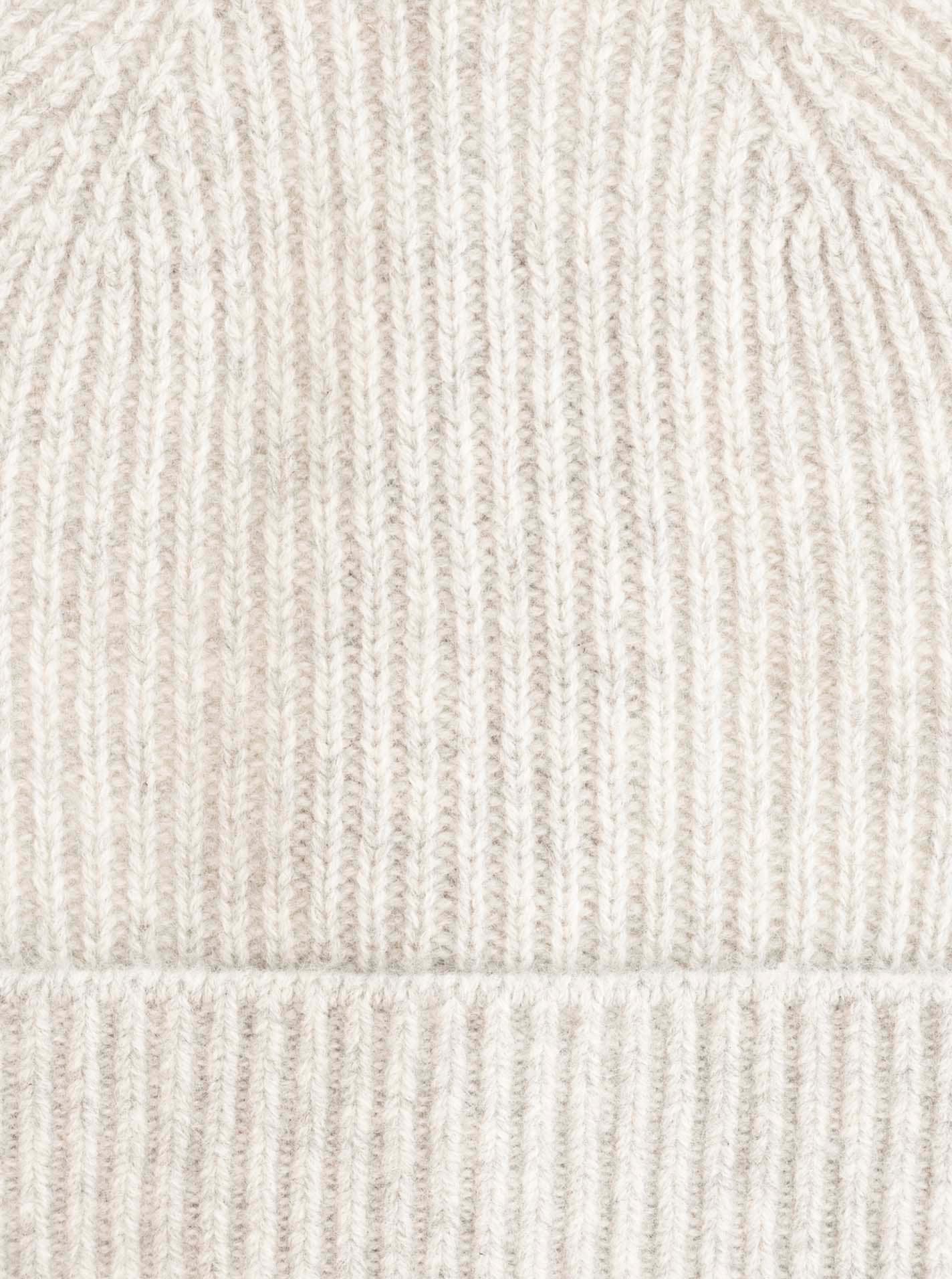 Zwillingsherz Beanie Feinripp, breiter Umschlag, Wolle