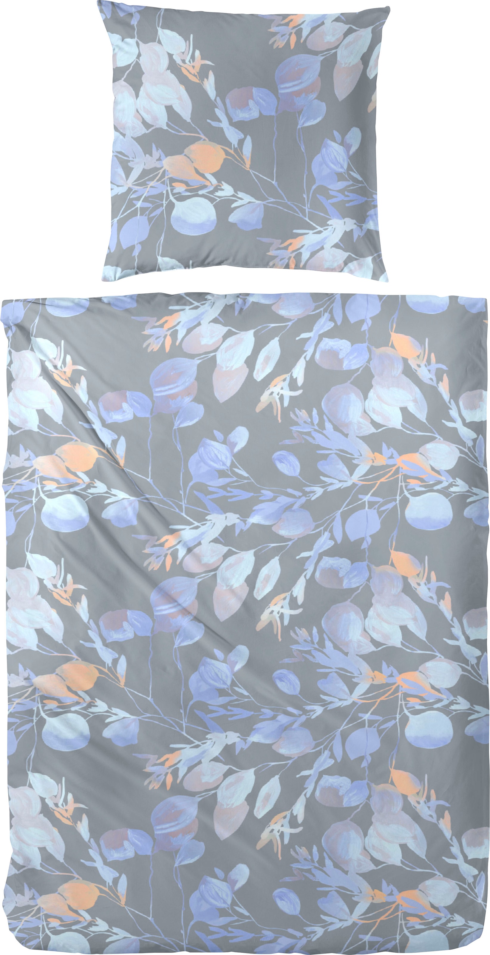 Image of Primera Bettwäsche "Bio-Renforce-Bettwäsche Willow" 2 Stk. mit zarten Blumen und Blättern