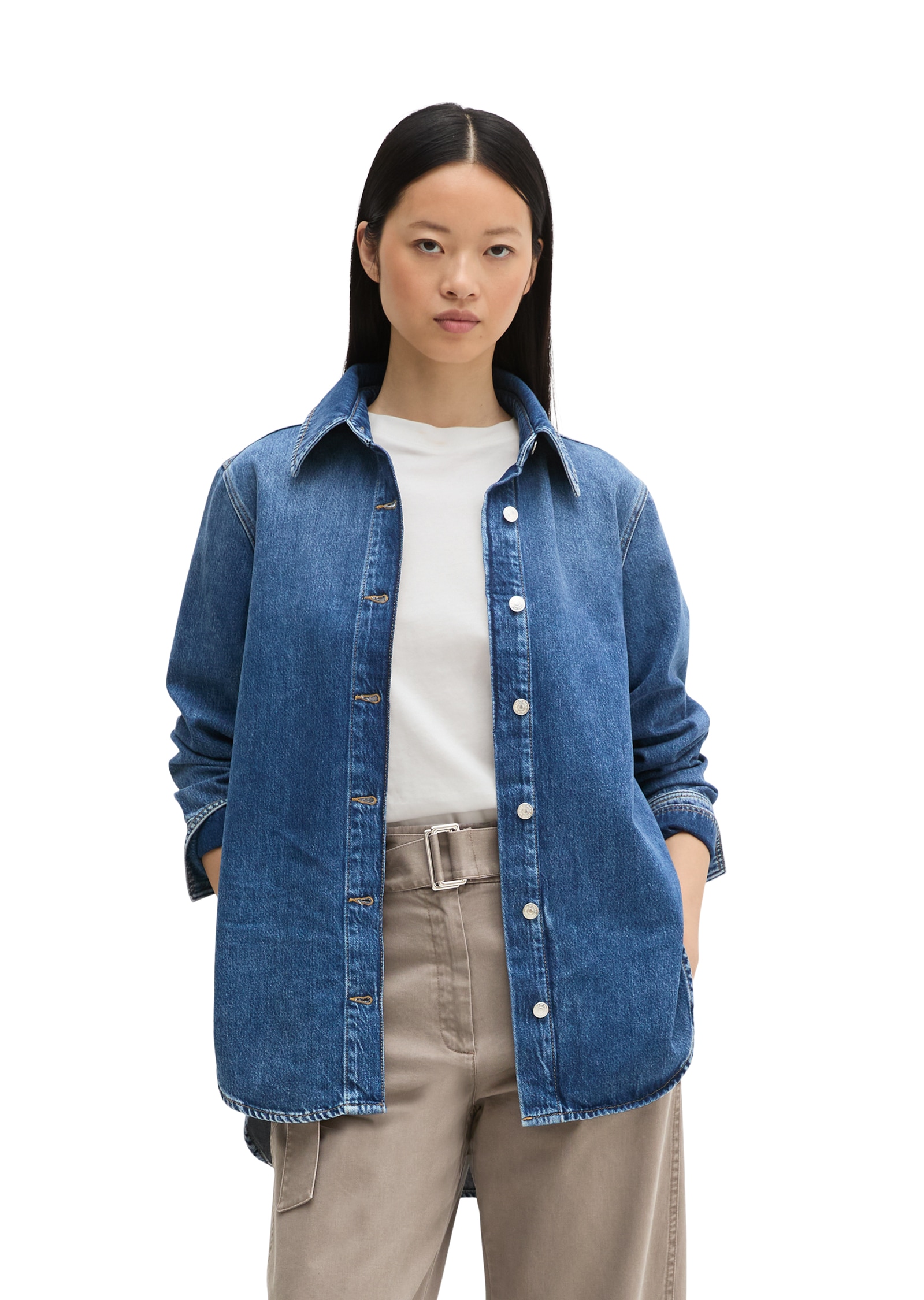 Image of Marc OPolo Jeansbluse relaxed aus Rigid Denim