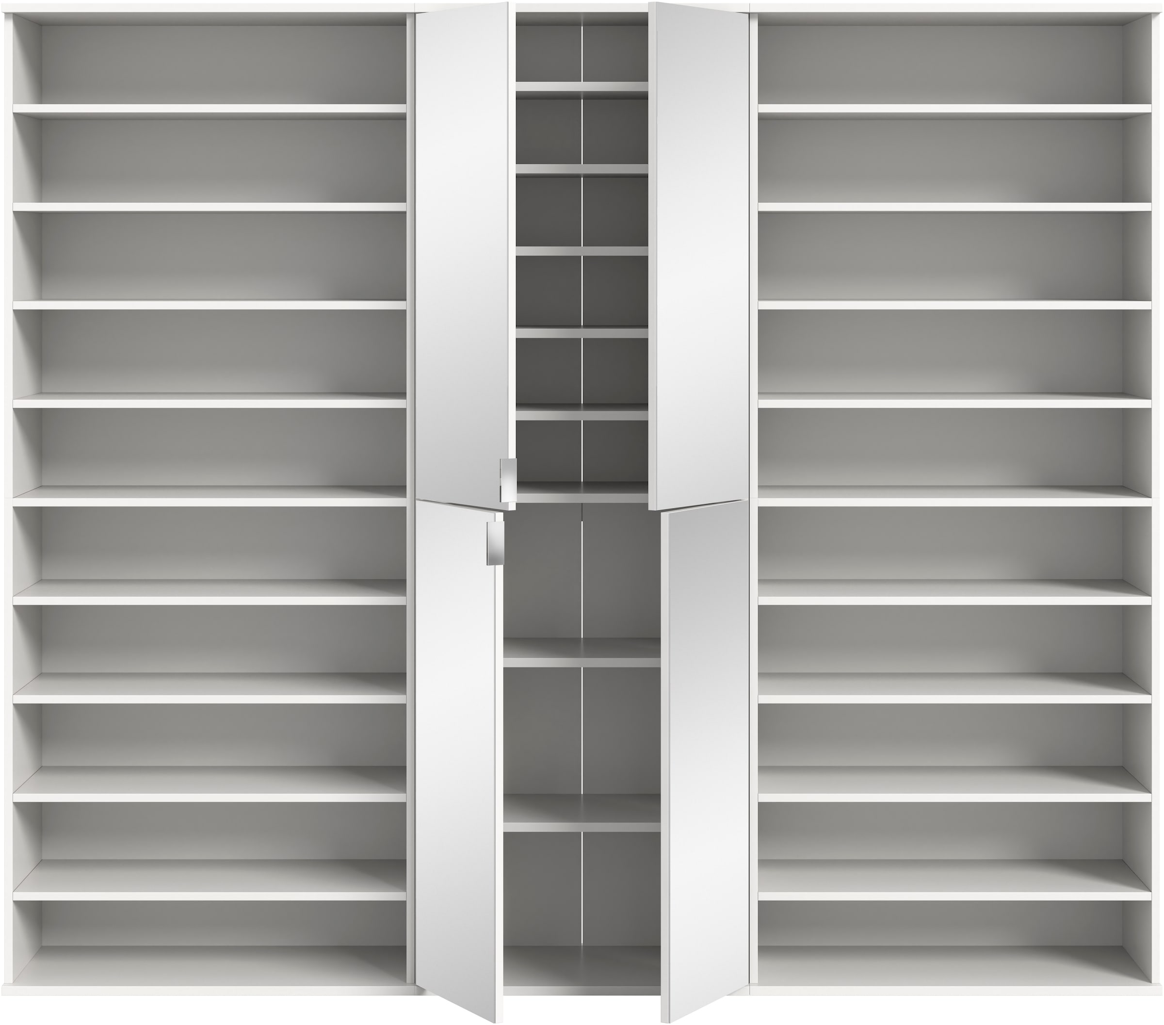 INOSIGN Garderoben-Set »Trondheim, Garderobenset 3-tlg. Breite 222 cm,«, (3 St.), hochglanz, best. aus: Spiegelschrank, 2x Schuhregal, Flur