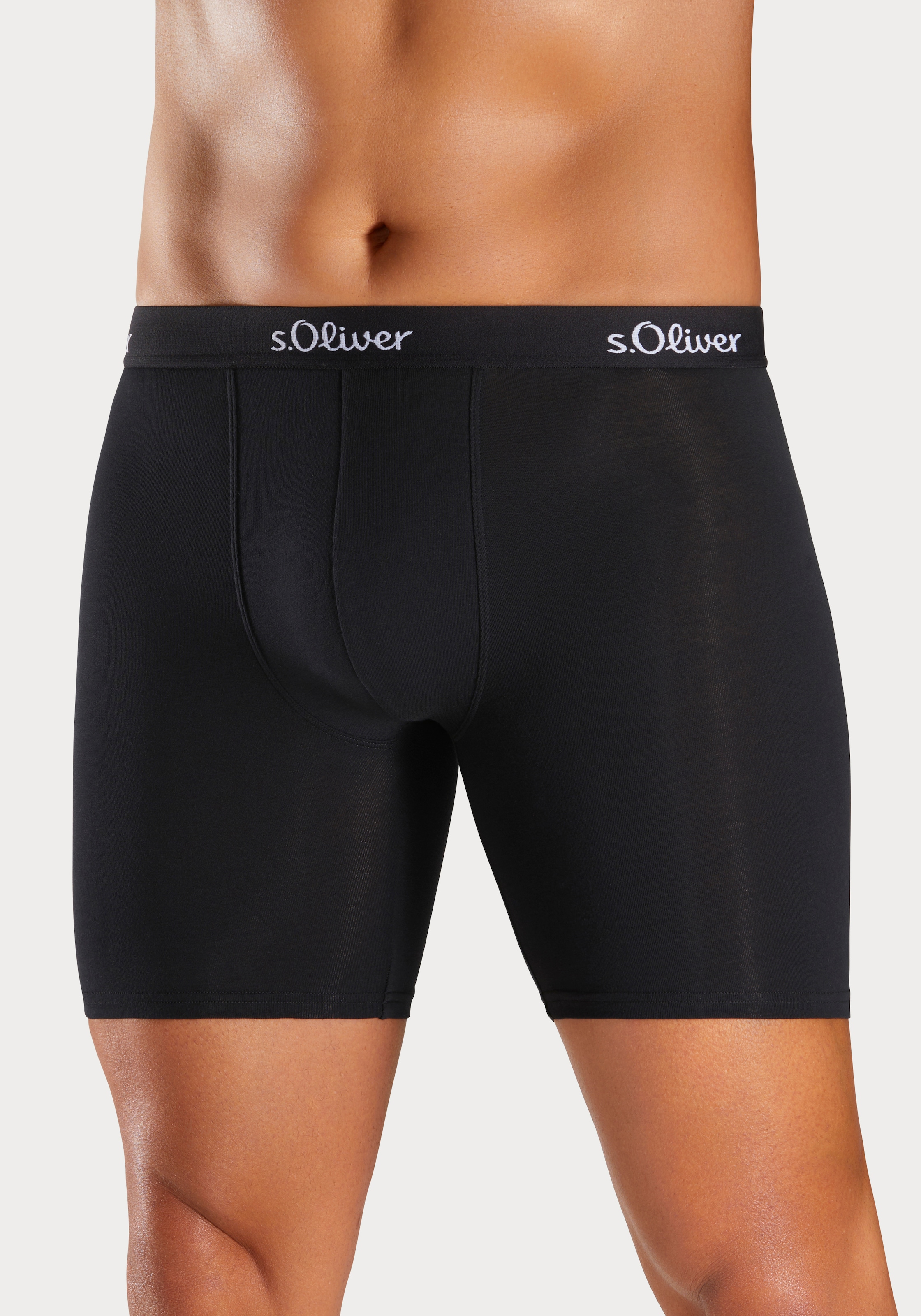 s.Oliver Langer Boxer »Boxershorts für Herren«, (Packung, 3 St.), mit längerem Bein