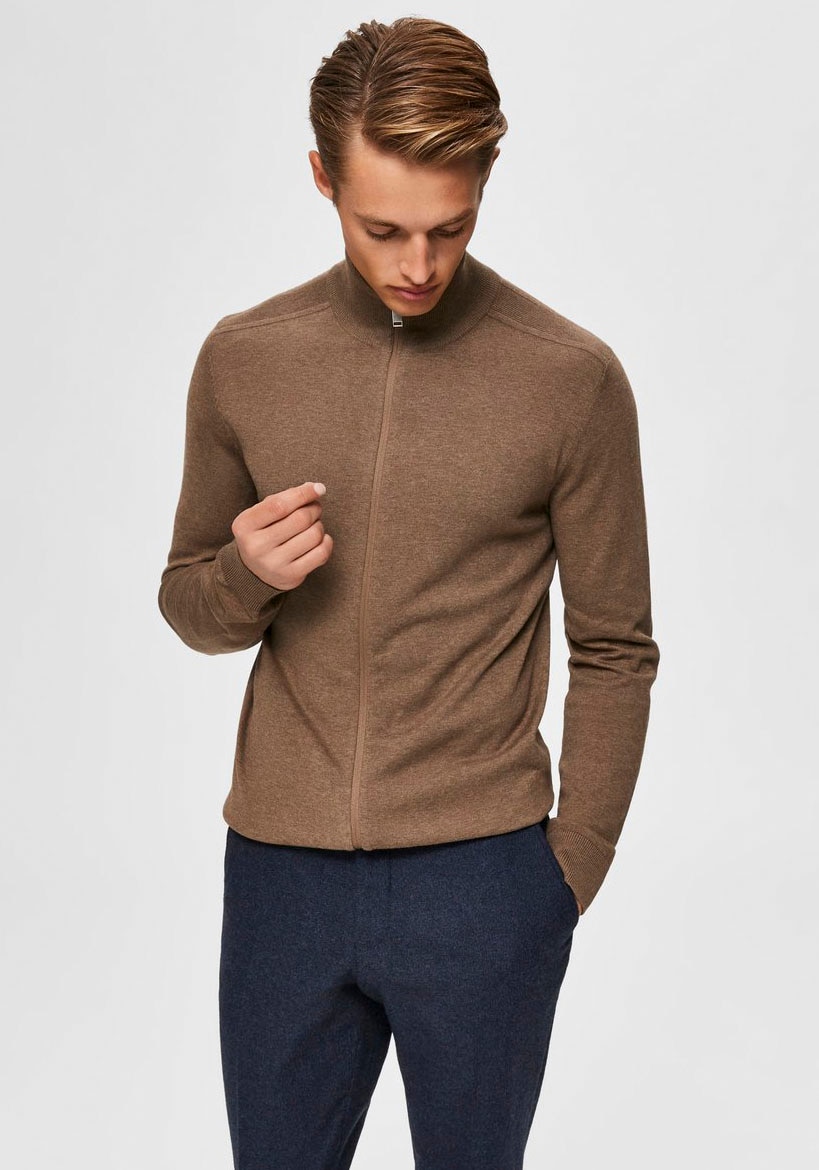 Image of SELECTED Strickjacke "SLHBERG FULL ZIP CARDIGAN NOOS"