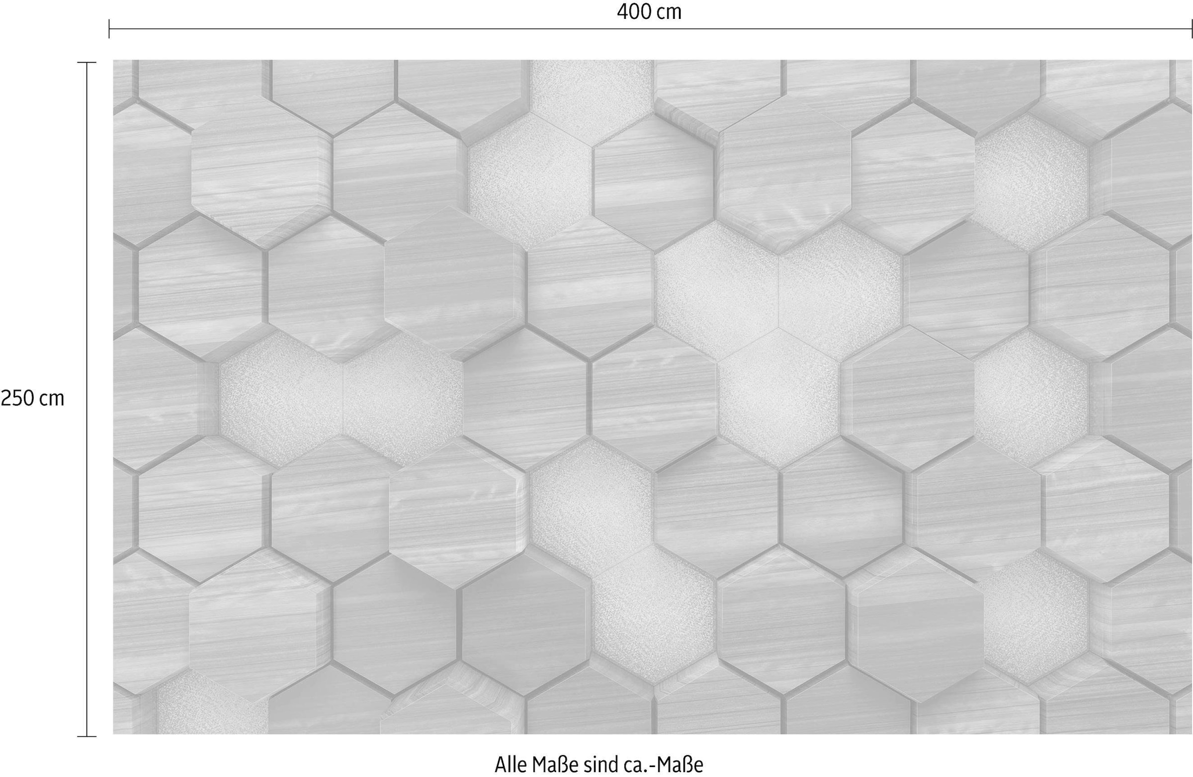 Komar Vliestapete »Digitaldruck Vlies -  Woodcomb Olive - Grösse 400 x 250 cm« bedruckt glatt Wohnzimmer, Schlafzimmer