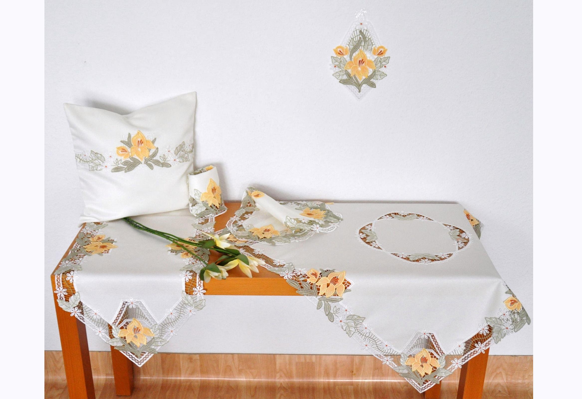 Image of Stickereien Plauen Tischdecke "Lilienzeit"
