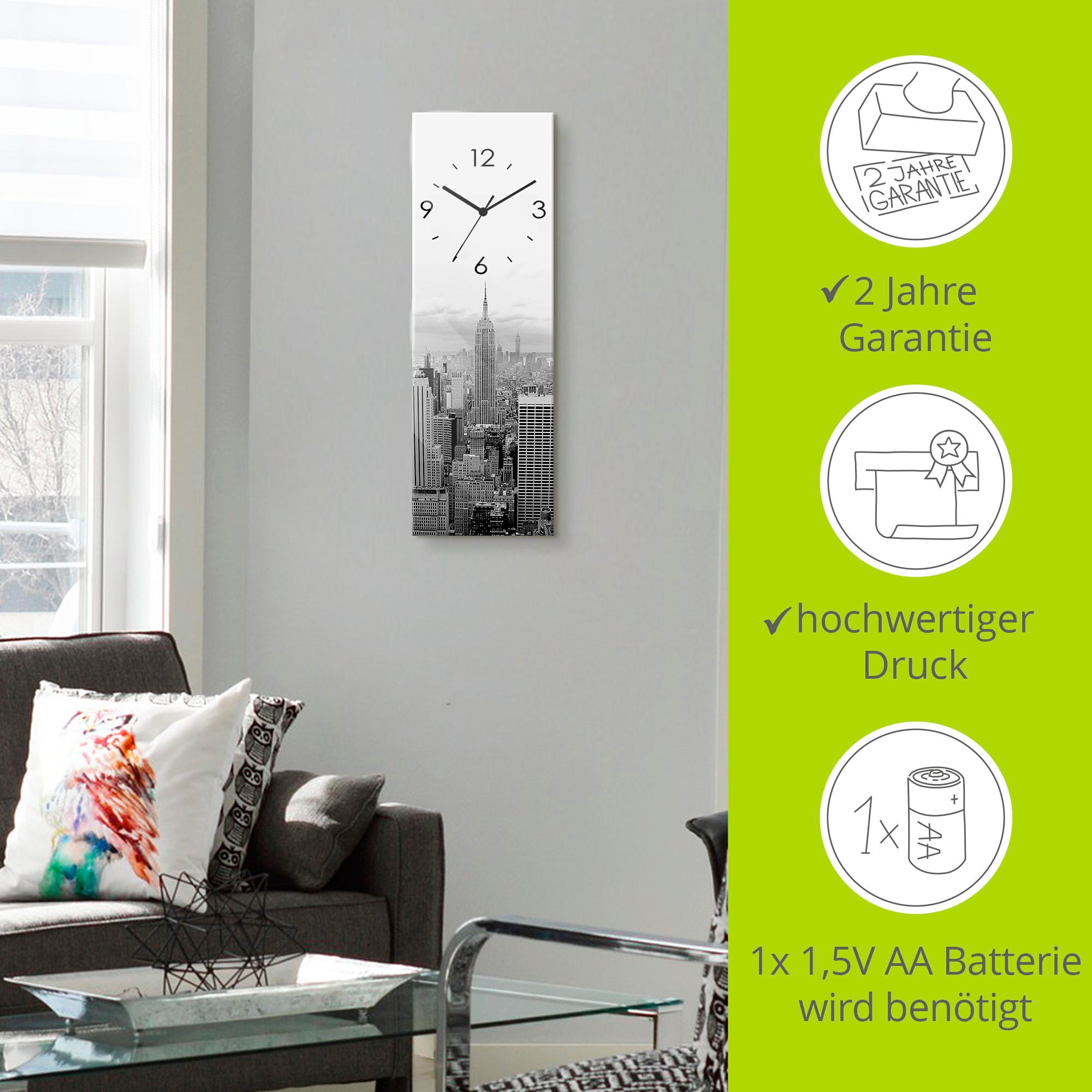 Artland Wanduhr »Skyline Manhattan« wahlweise mit Quarz- oder Funkuhrwerk, lautlos ohne Tickgeräusche