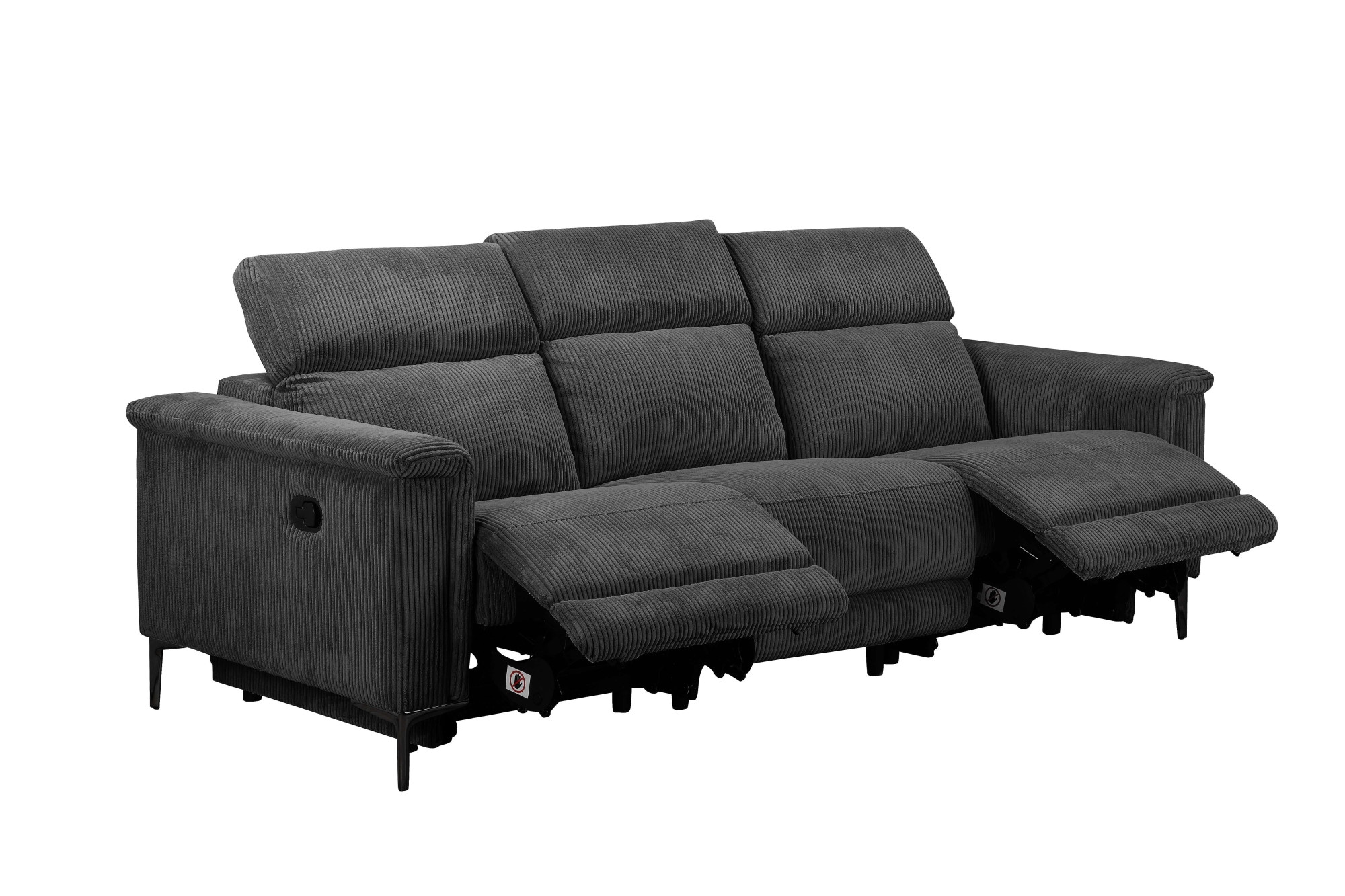 GOODproduct 3-places »LUND Cord, B. 222cm, manuelle/elektrische Relaxfunktion in 2 Sitzen,« USB-C bei elektrischer Ausführung, Kopfteilverstellung