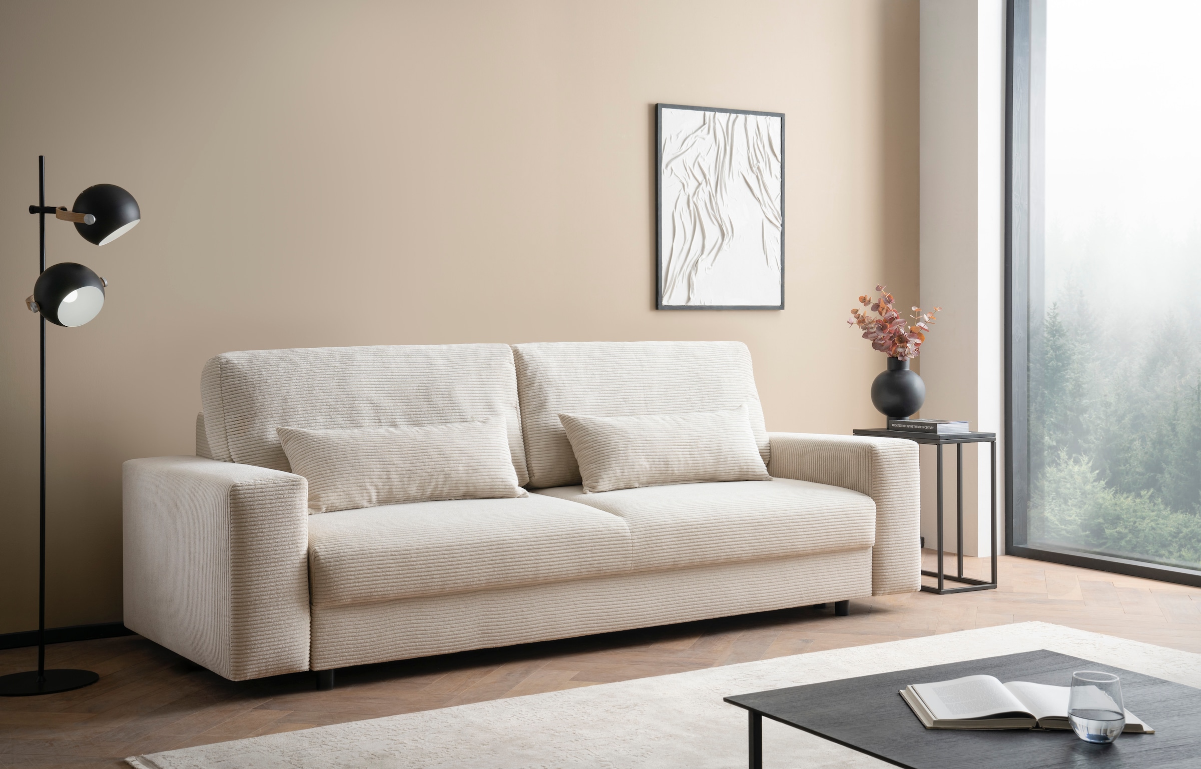LeGer Home by Lena Gercke Schlafsofa »Imoga, Polster mit Schlaffunktion, 3-Sitzer Sofa, Couch mit Bettkasten«, in modernen Farben und Stoffen, Bettfunktion, Liegefläche: 200x150 cm